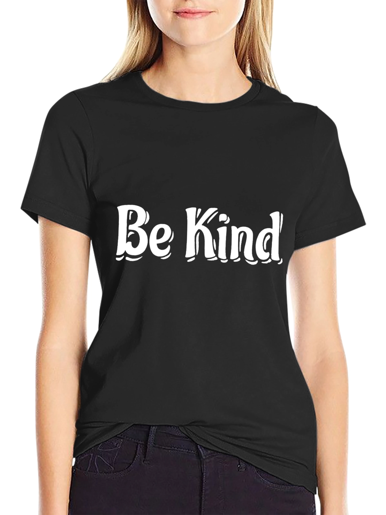 Be Kind Graphic Tee - Black Cotton T-Shirt