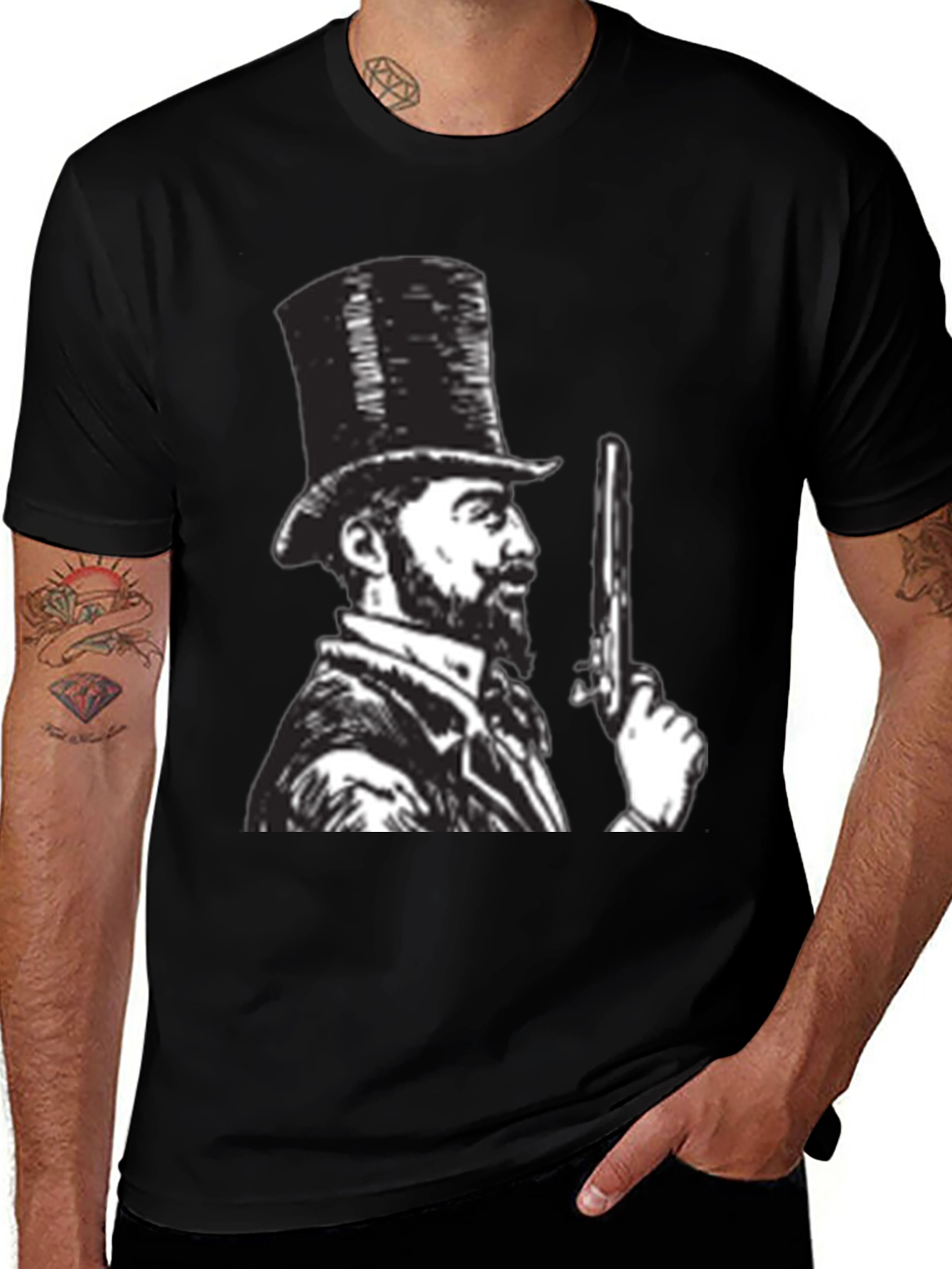 Top Hat Gunman Graphic Tee