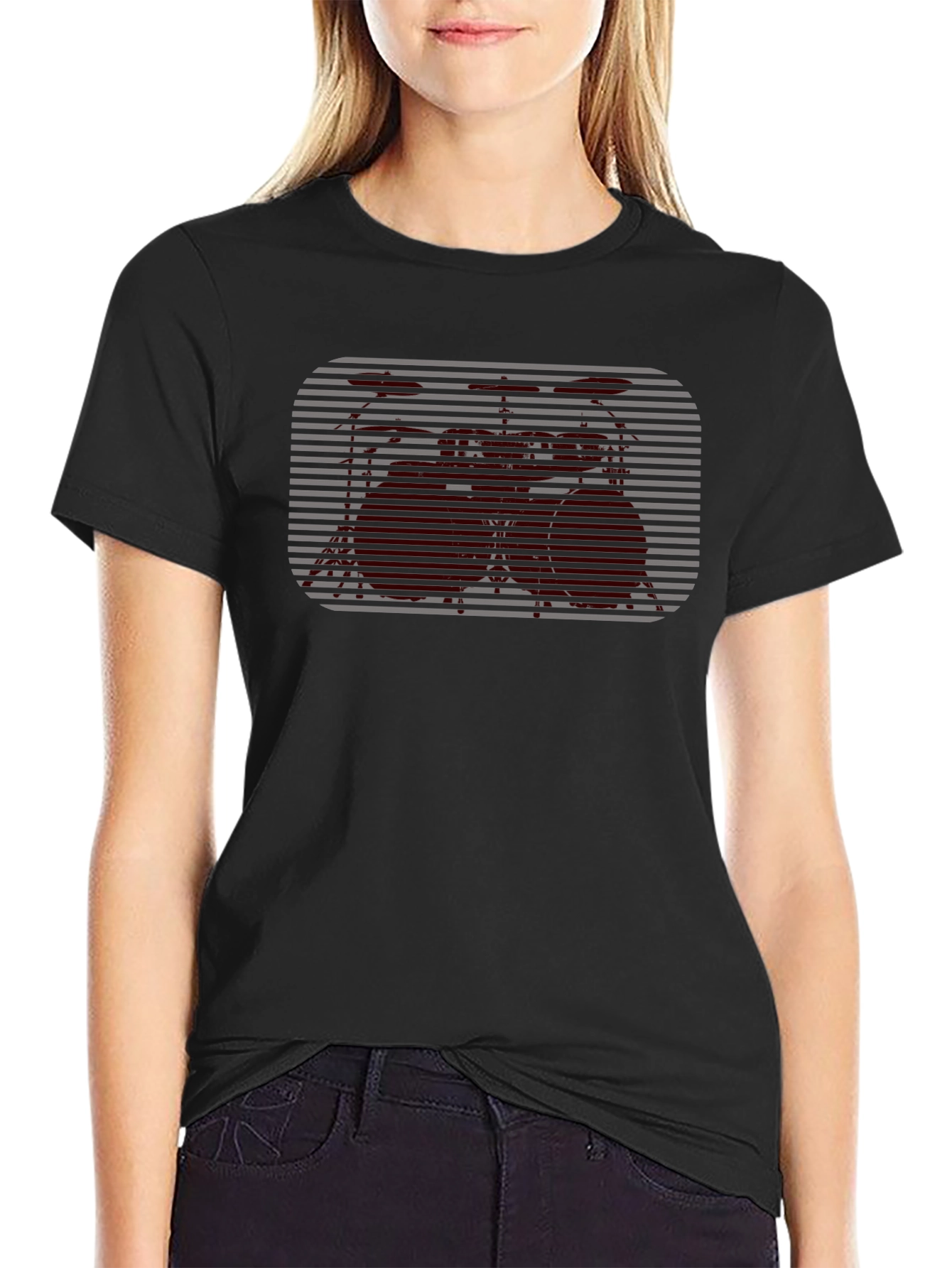 Drum Set Graphic Tee - Black Casual Shirt