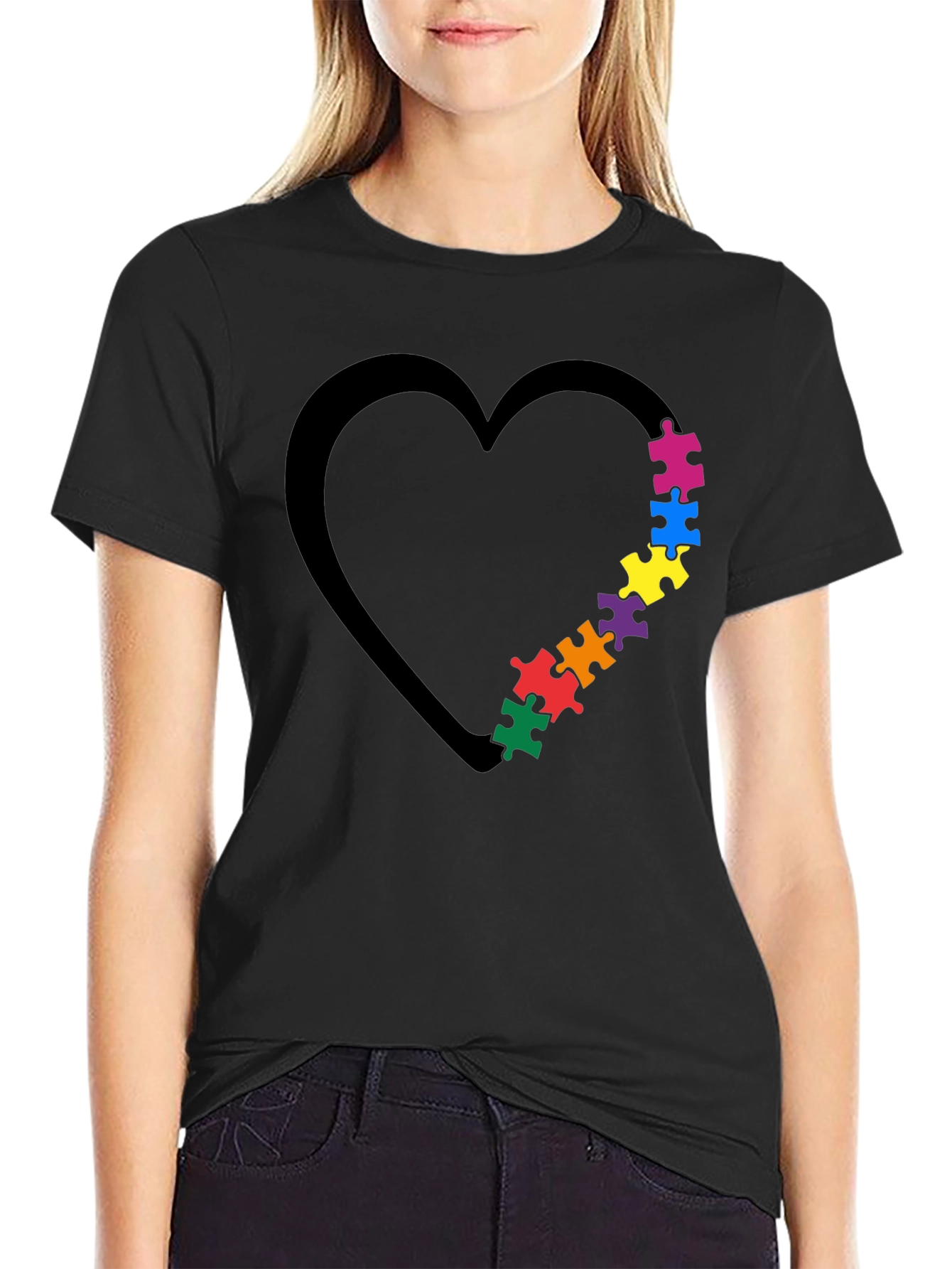 Autism Awareness Heart Puzzle T-Shirt
