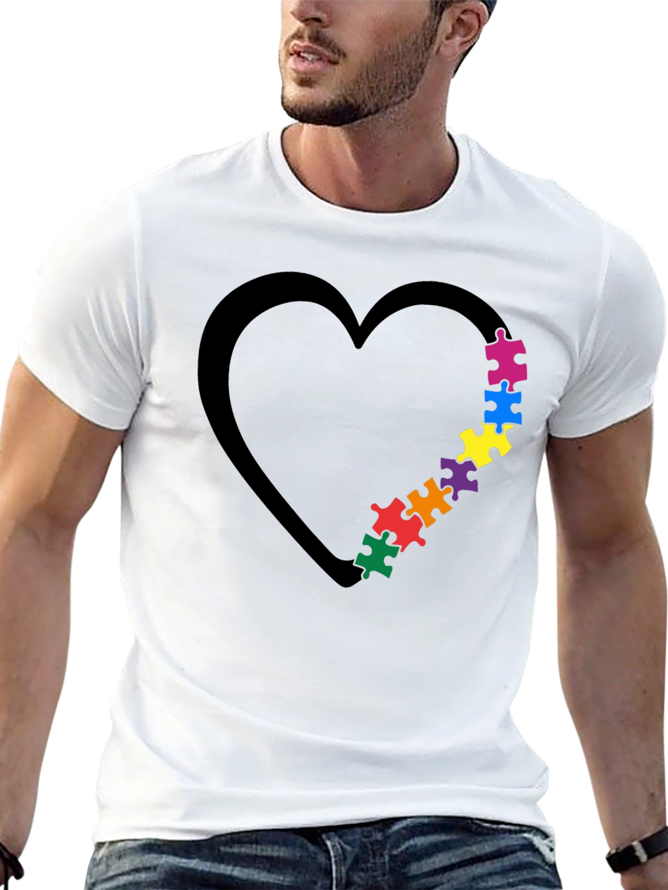 Autism Awareness Heart Puzzle T-Shirt