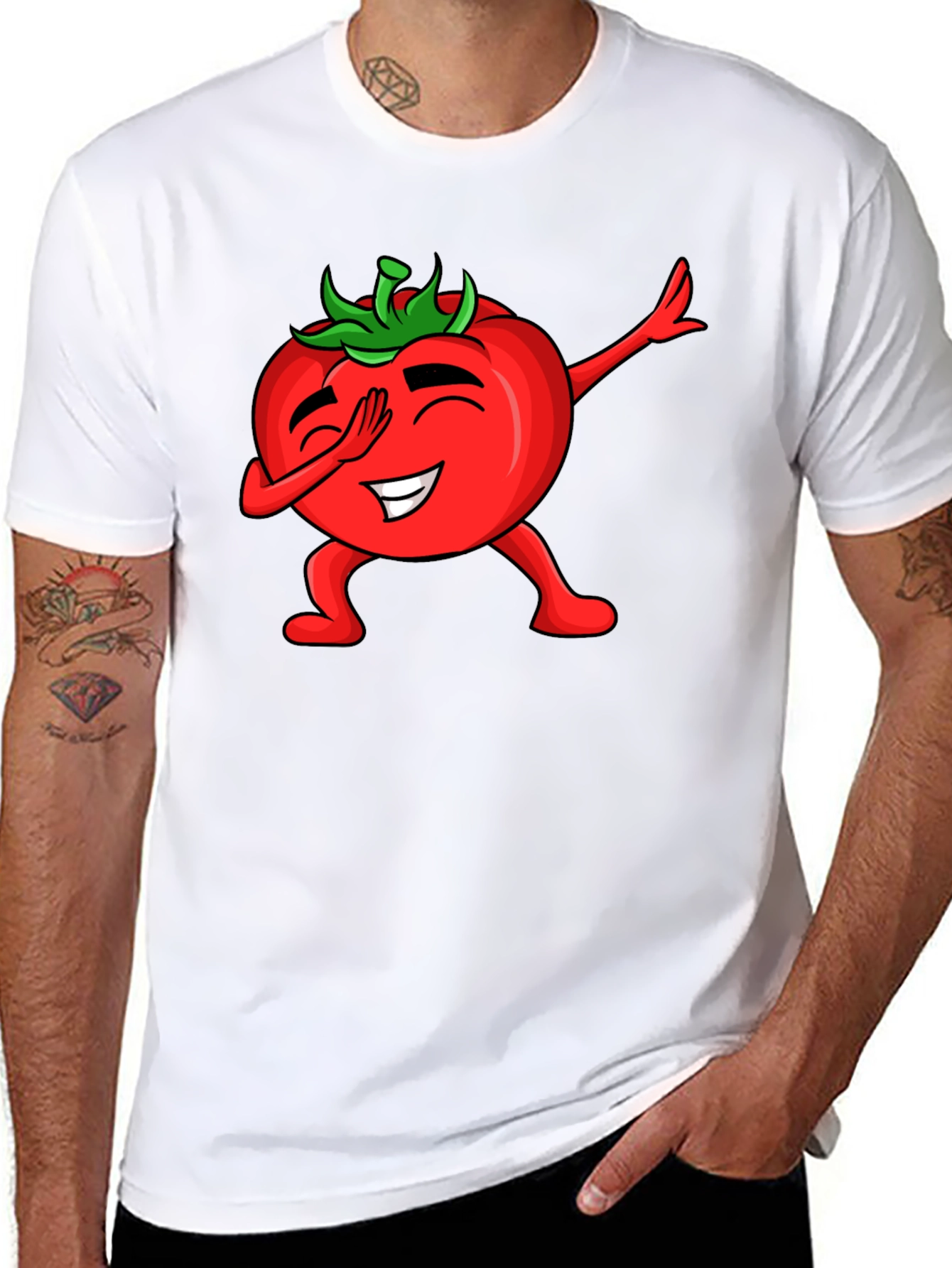Tomato Dabbing Black T-Shirt