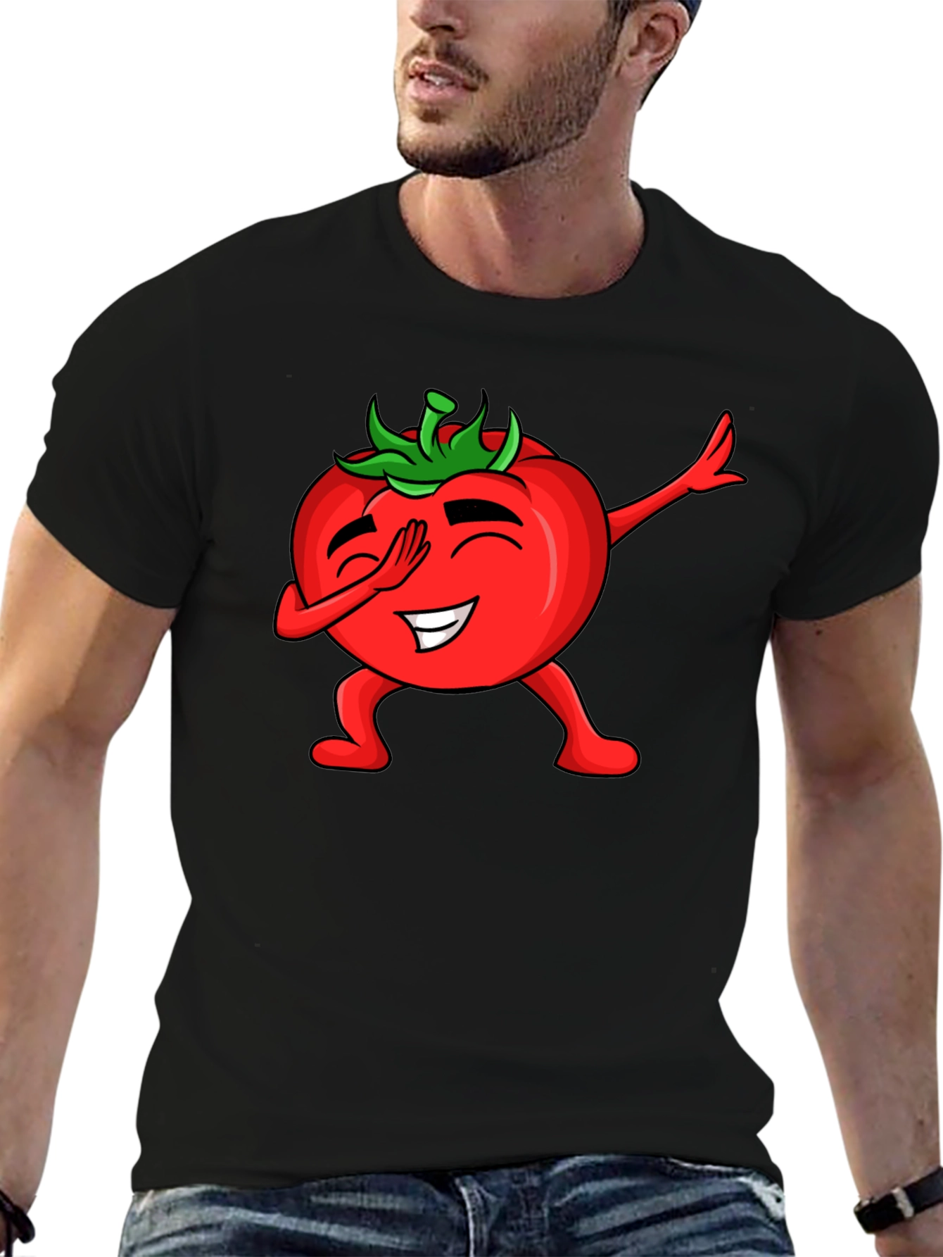 Tomato Dabbing Black T-Shirt