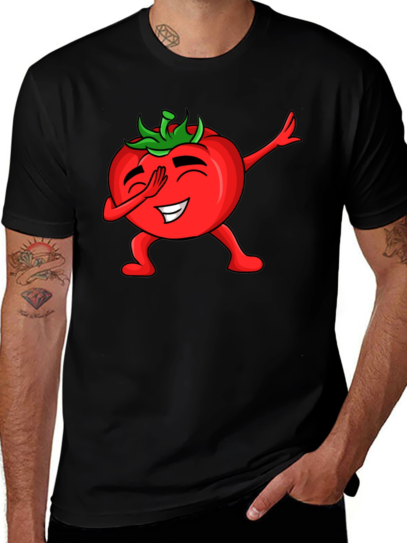 Tomato Dabbing Black T-Shirt