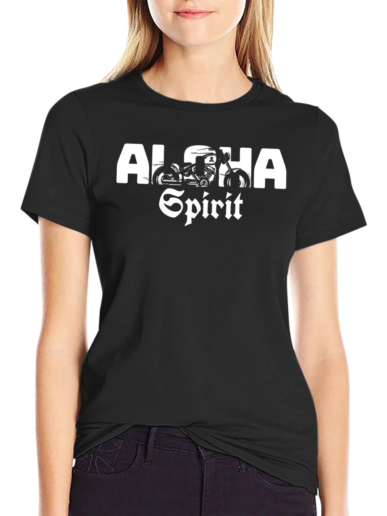 Aloha Spirit Motorcycle Graphic Tee - Black