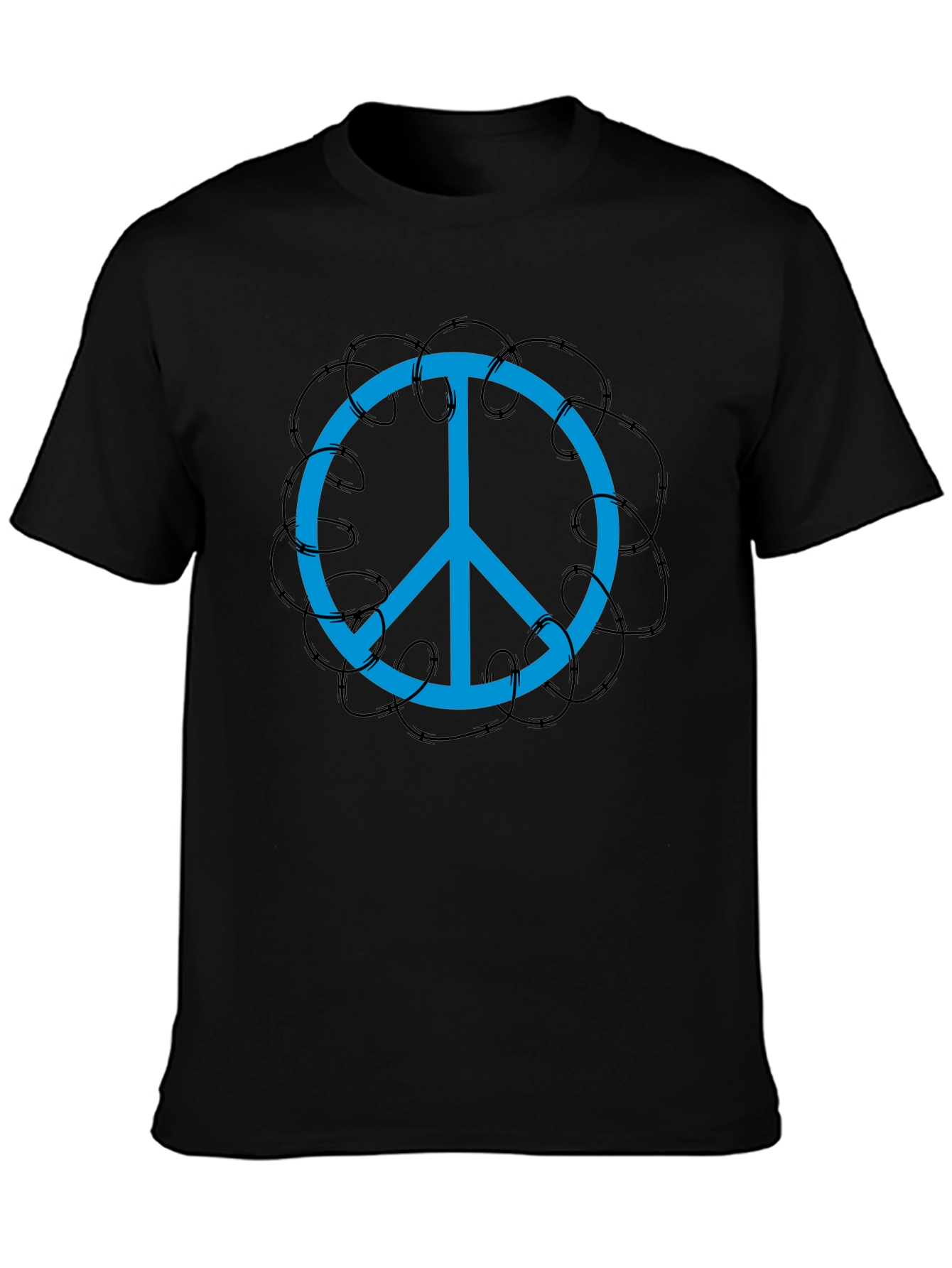 Peace Sign T-Shirt - Barbed Wire Design