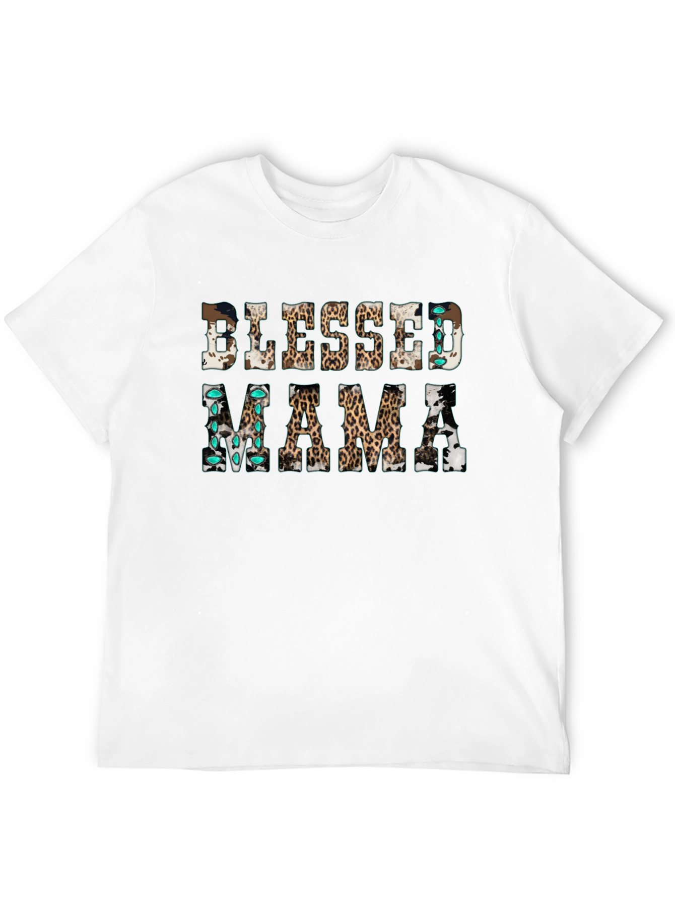 Blessed Mama T-Shirt: Unique Animal Print Design
