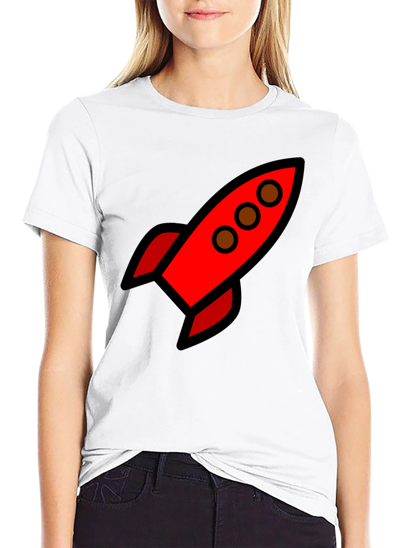 Retro Rocket Black T-Shirt