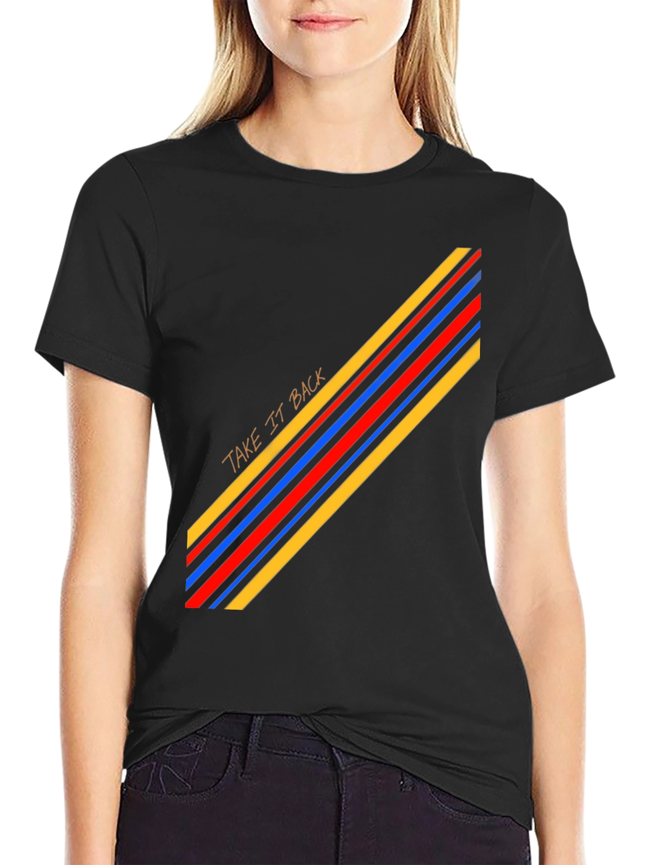 Retro Stripe Graphic Tee - Casual Cool