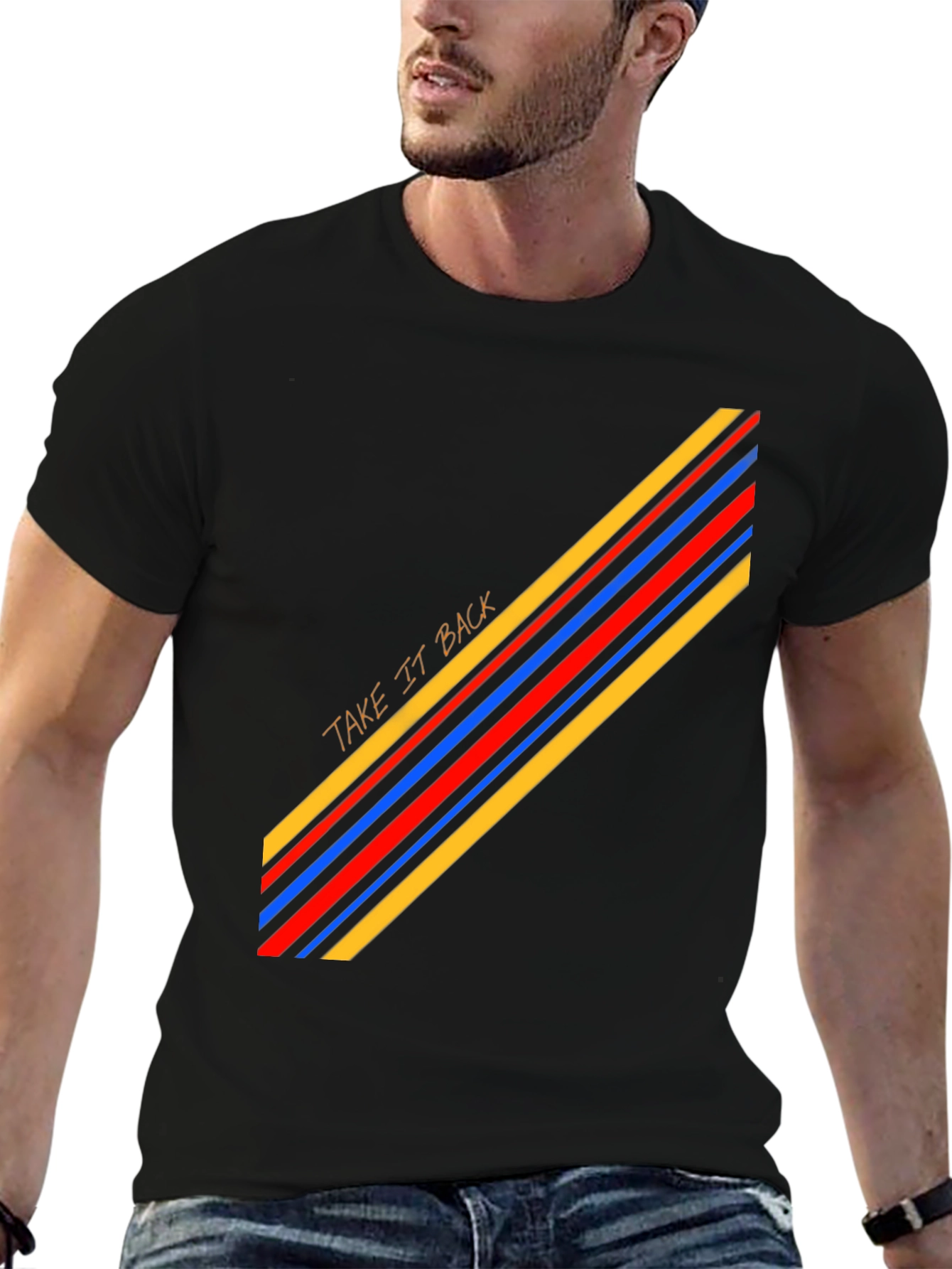 Retro Stripe Graphic Tee - Casual Cool