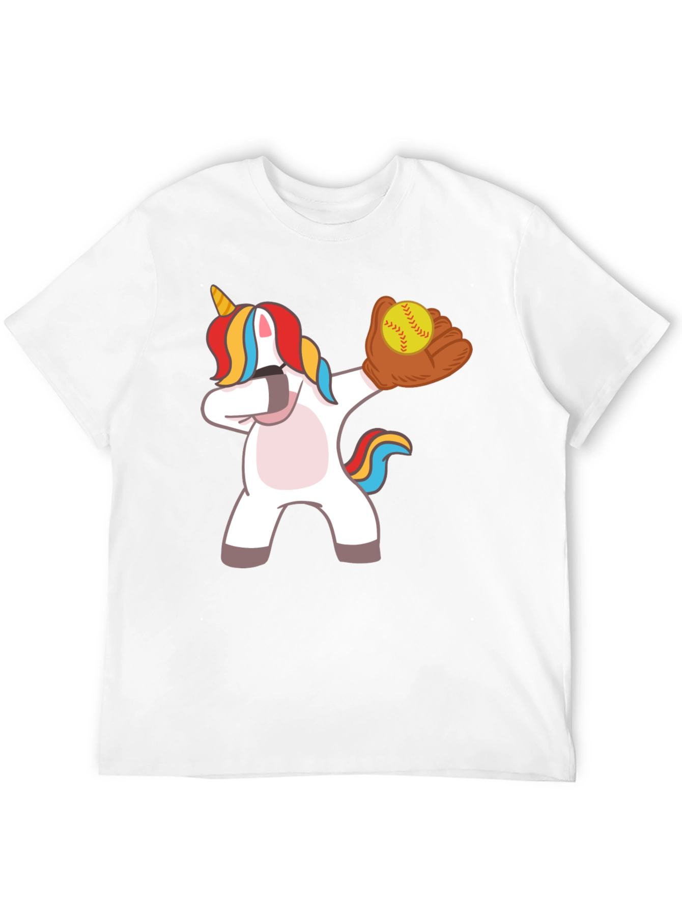 Dabbing Unicorn Softball T-Shirt