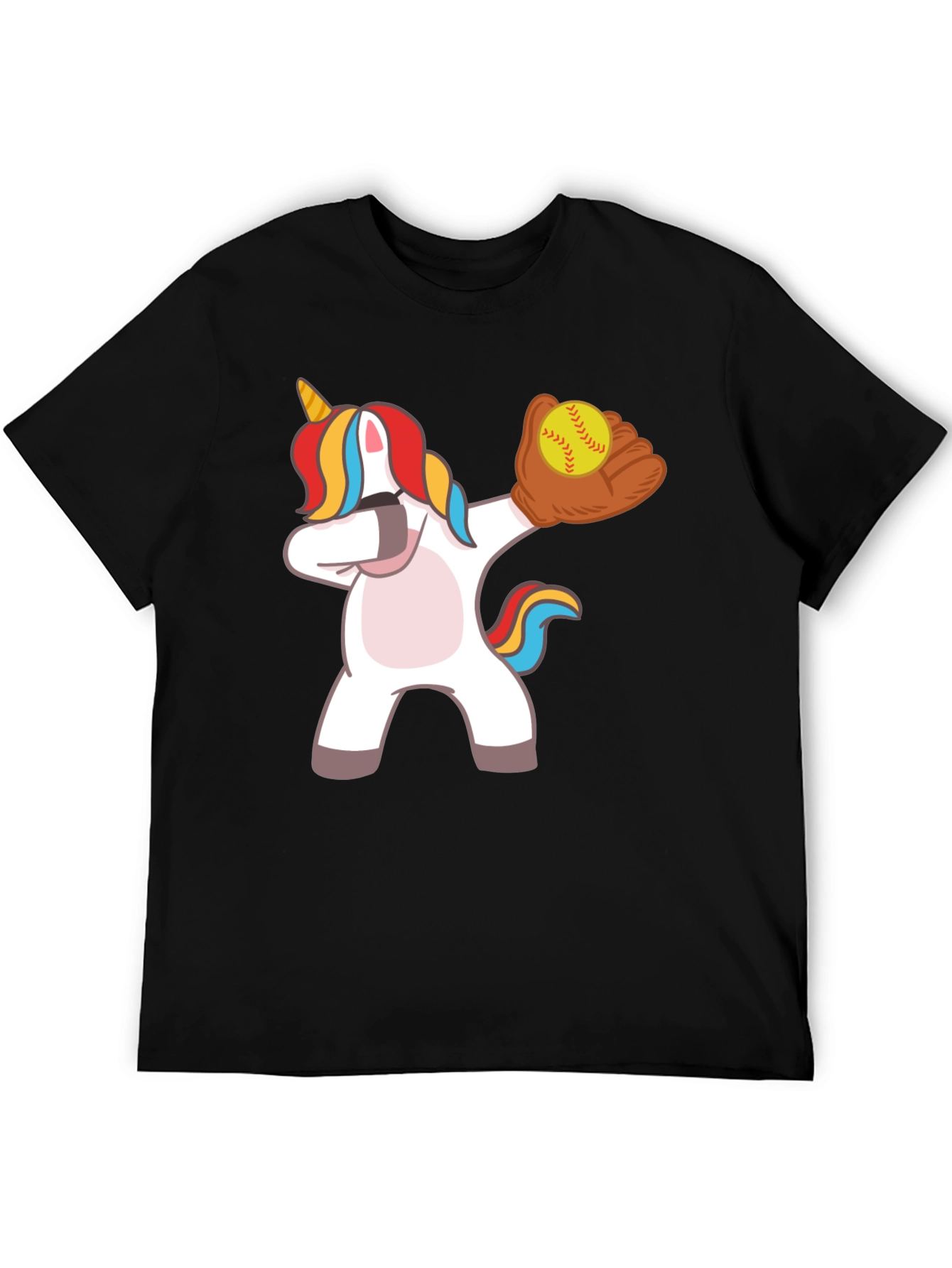 Dabbing Unicorn Softball T-Shirt