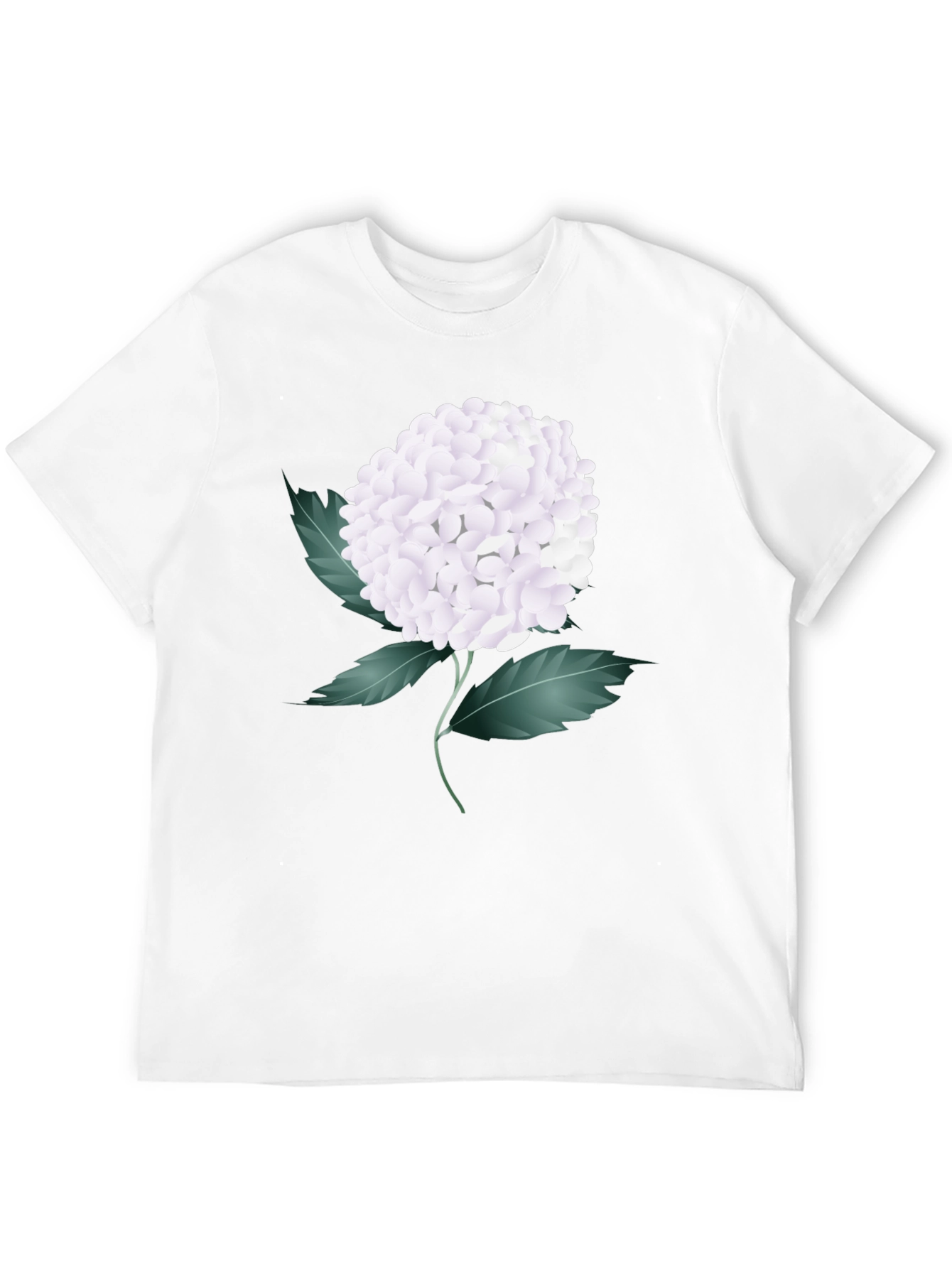 Floral Graphic Tee - White Hydrangea on Black