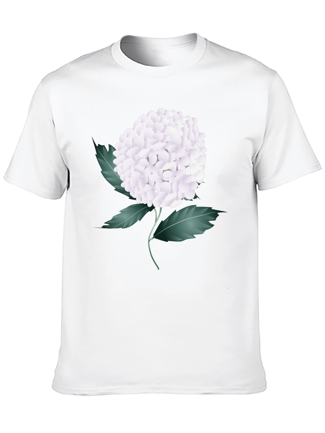 Floral Graphic Tee - White Hydrangea on Black