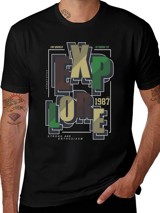 Explore Graphic Print Black T-Shirt