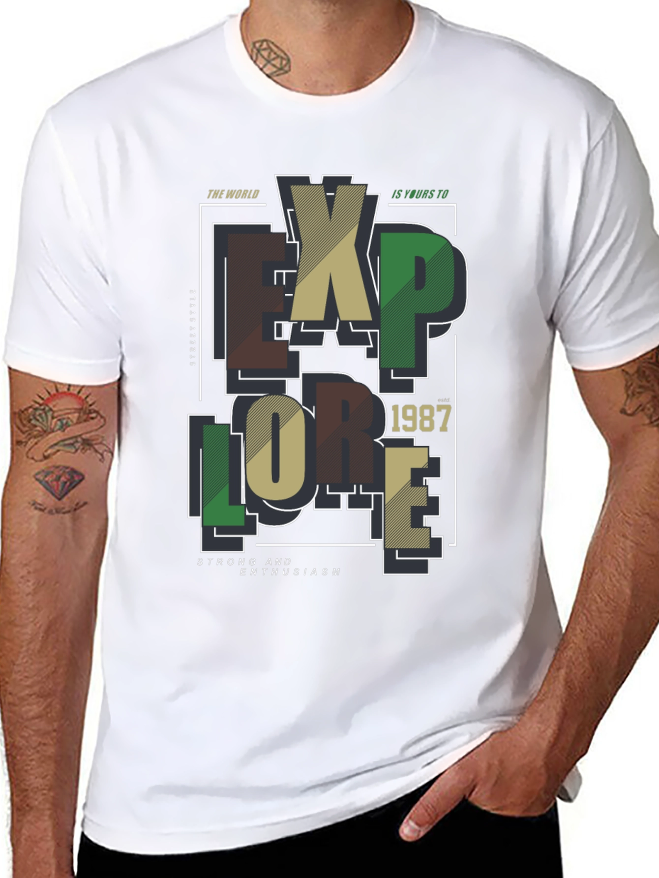 Explore Graphic Print Black T-Shirt