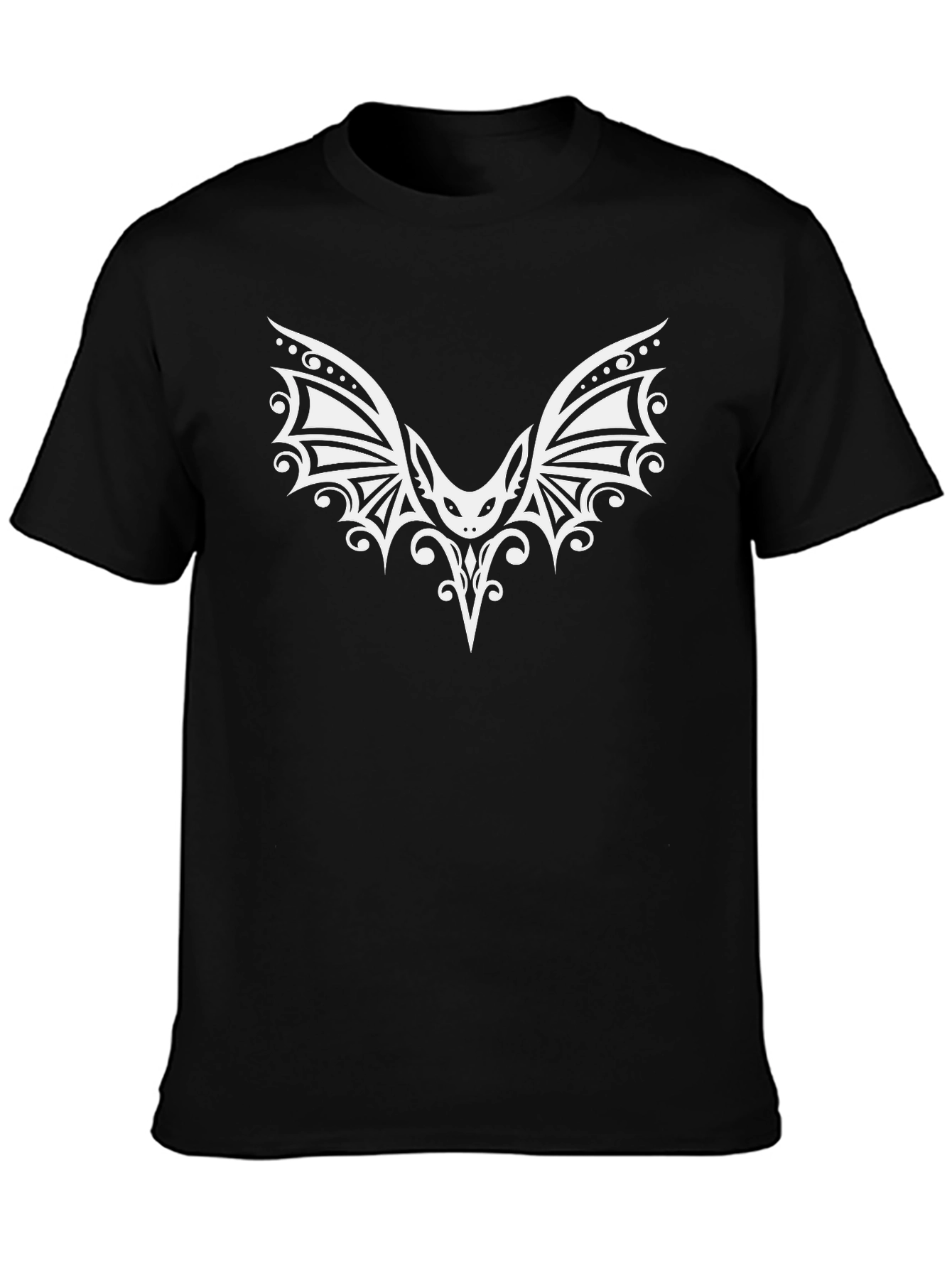 Tribal Bat Graphic Black T-Shirt