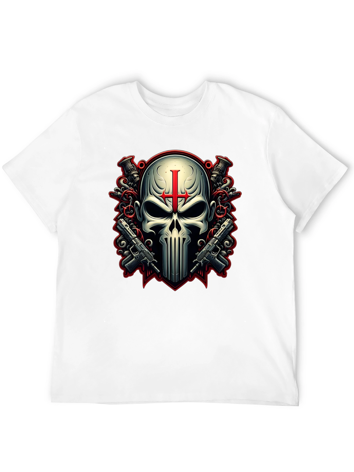 Punisher Skull Graphic Tee - Heavy Metal Style