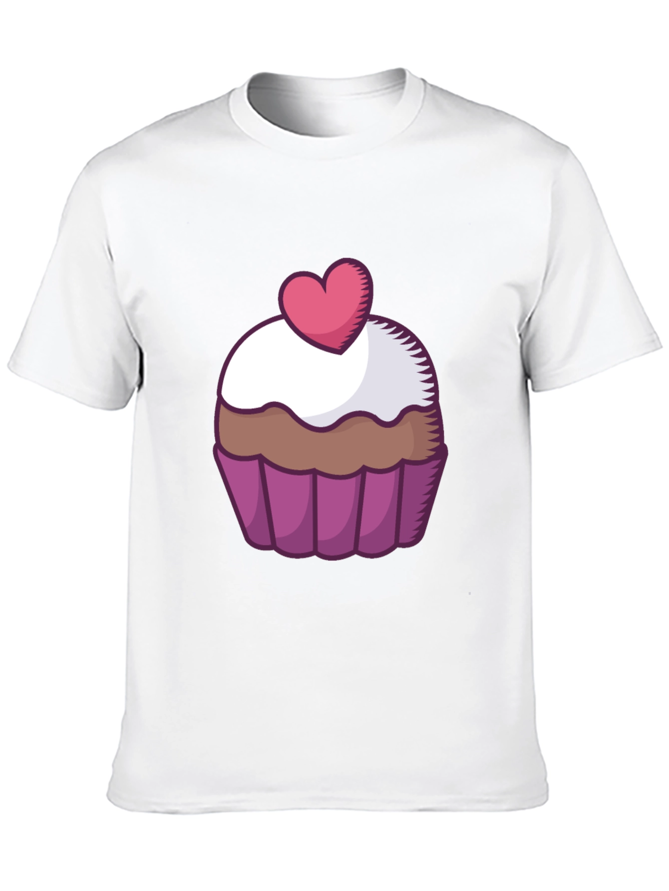 Cupcake Heart Graphic Tee - Sweet Treat Shirt