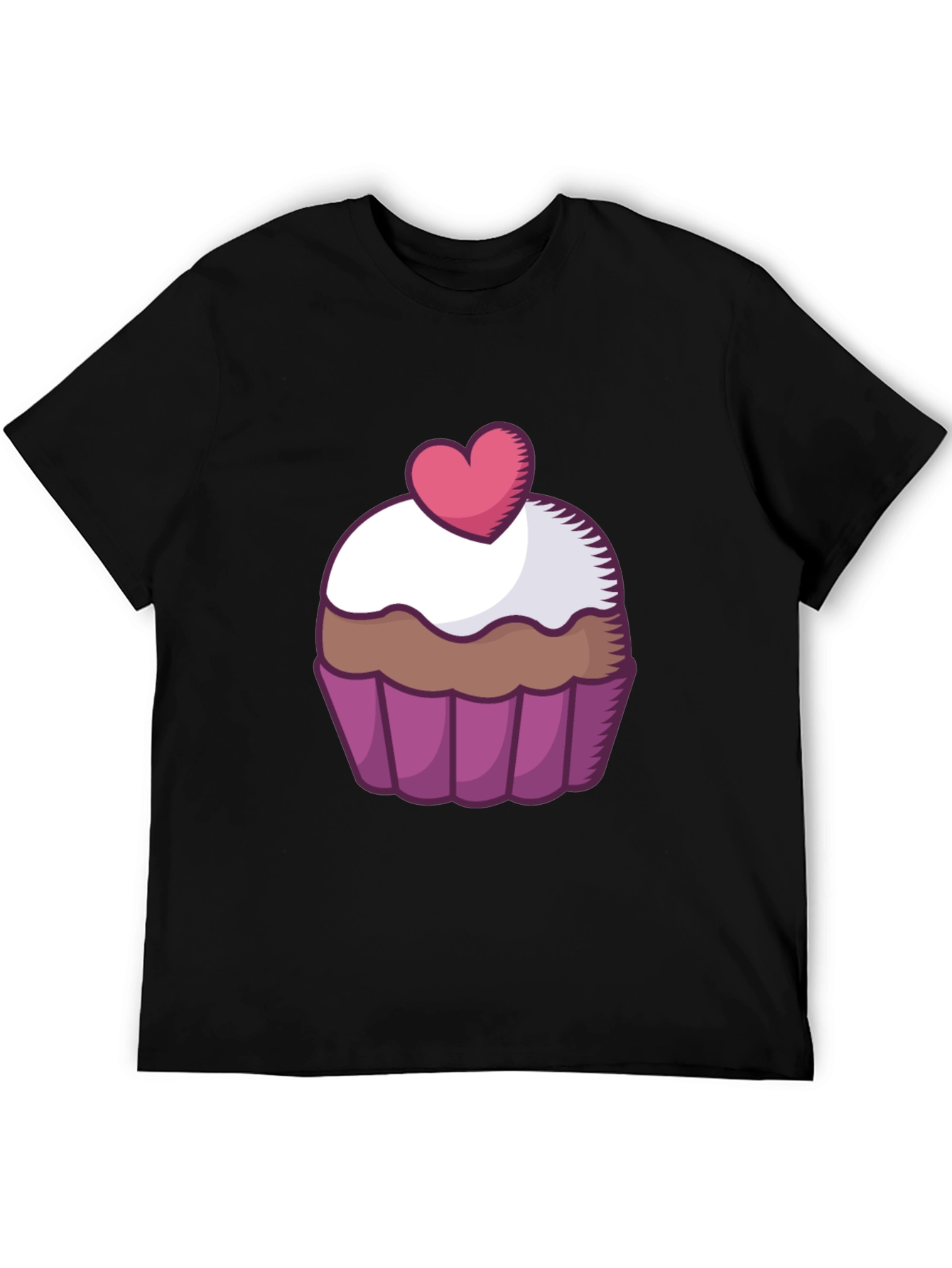 Cupcake Heart Graphic Tee - Sweet Treat Shirt