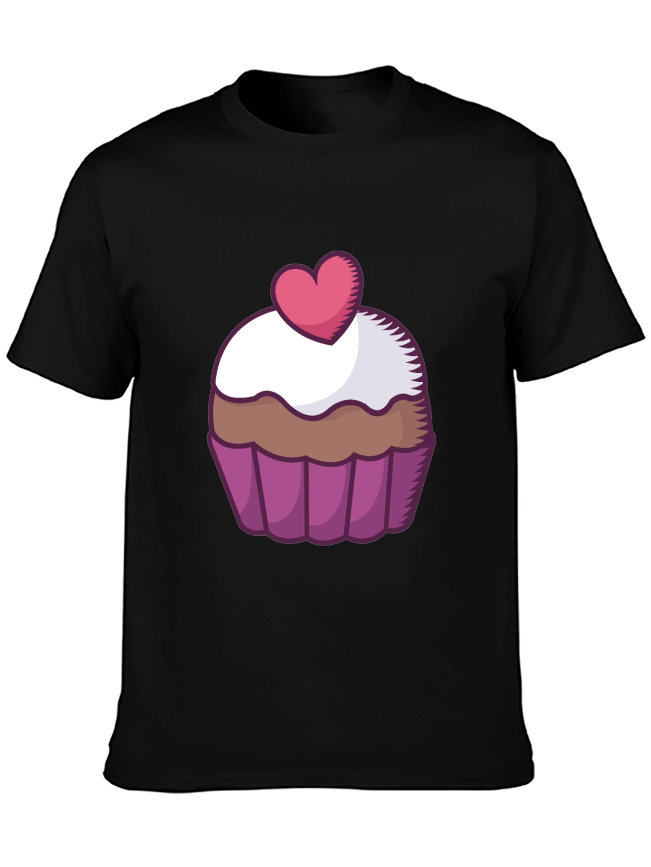 Cupcake Heart Graphic Tee - Sweet Treat Shirt