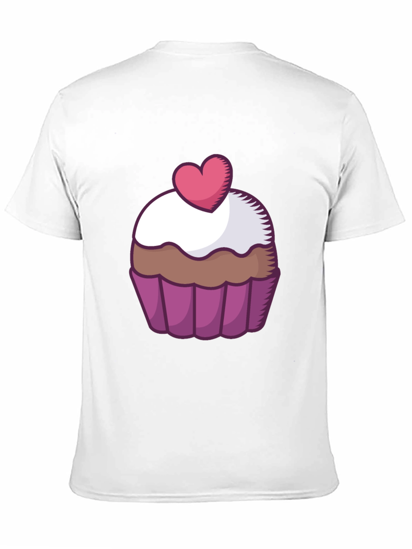 Cupcake Heart Graphic Tee - Sweet Treat Shirt