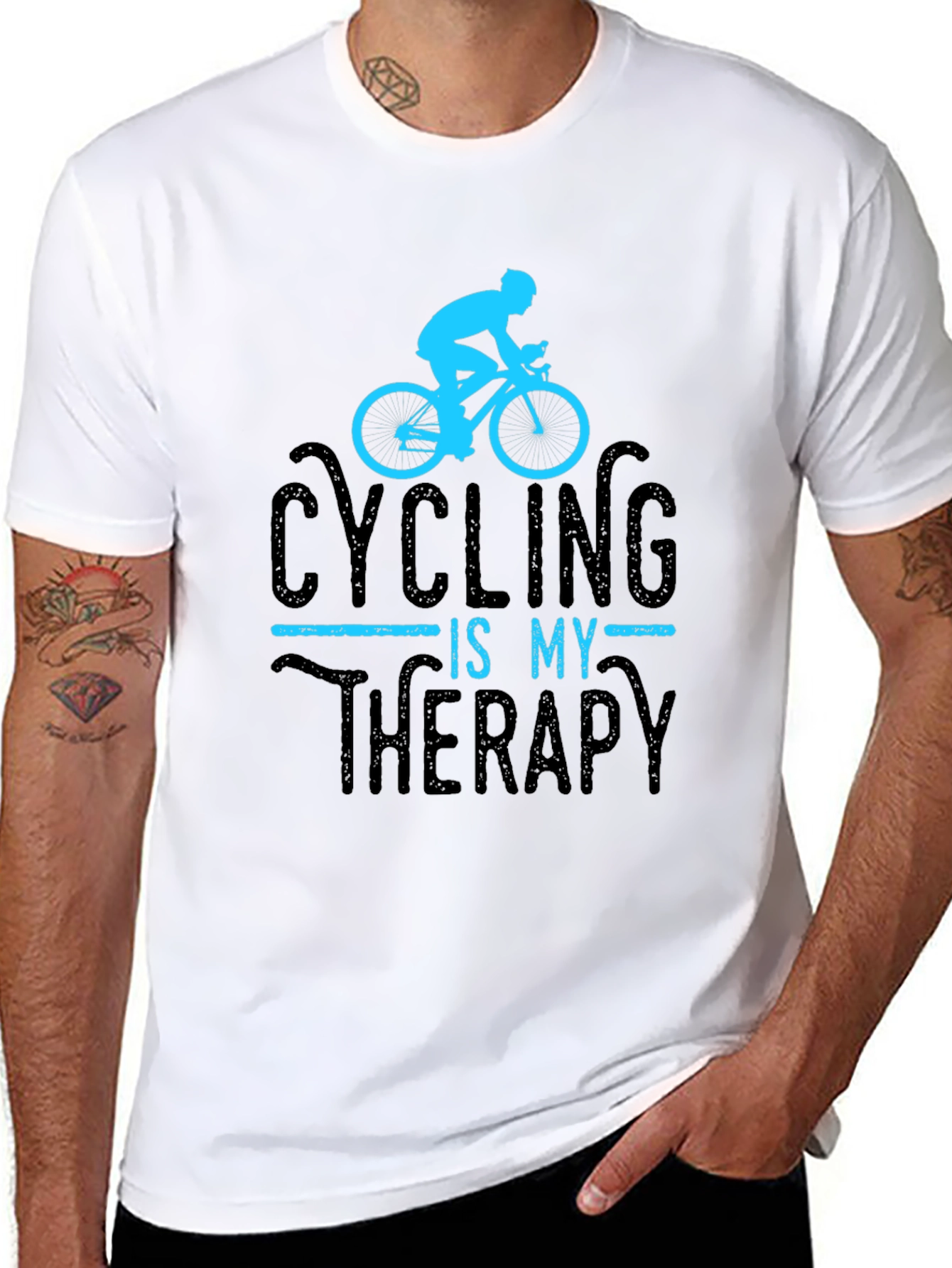 Cycling Is My Therapy T-Shirt - Black