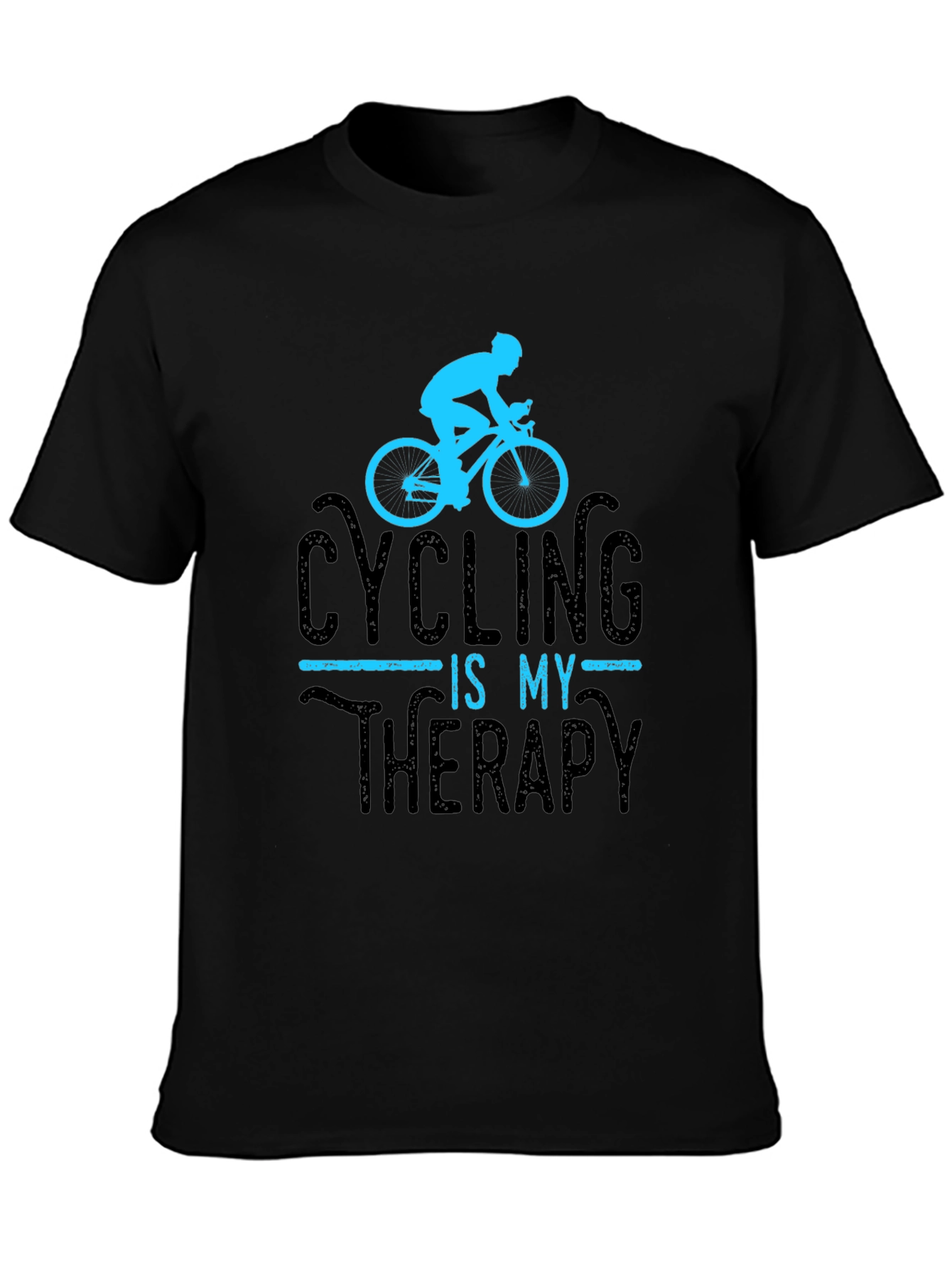 Cycling Is My Therapy T-Shirt - Black