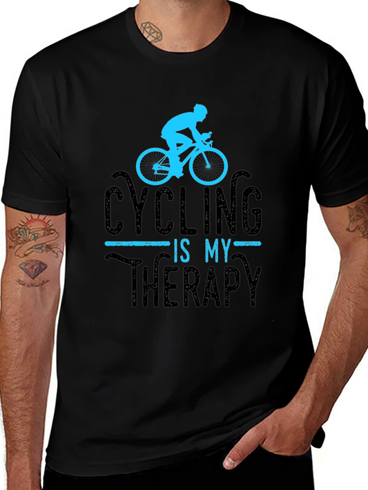Cycling Is My Therapy T-Shirt - Black