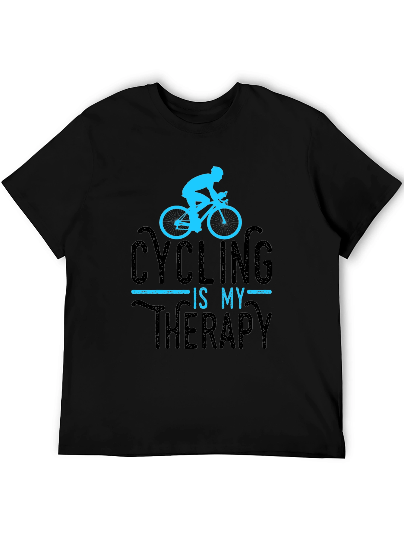 Cycling Is My Therapy T-Shirt - Black