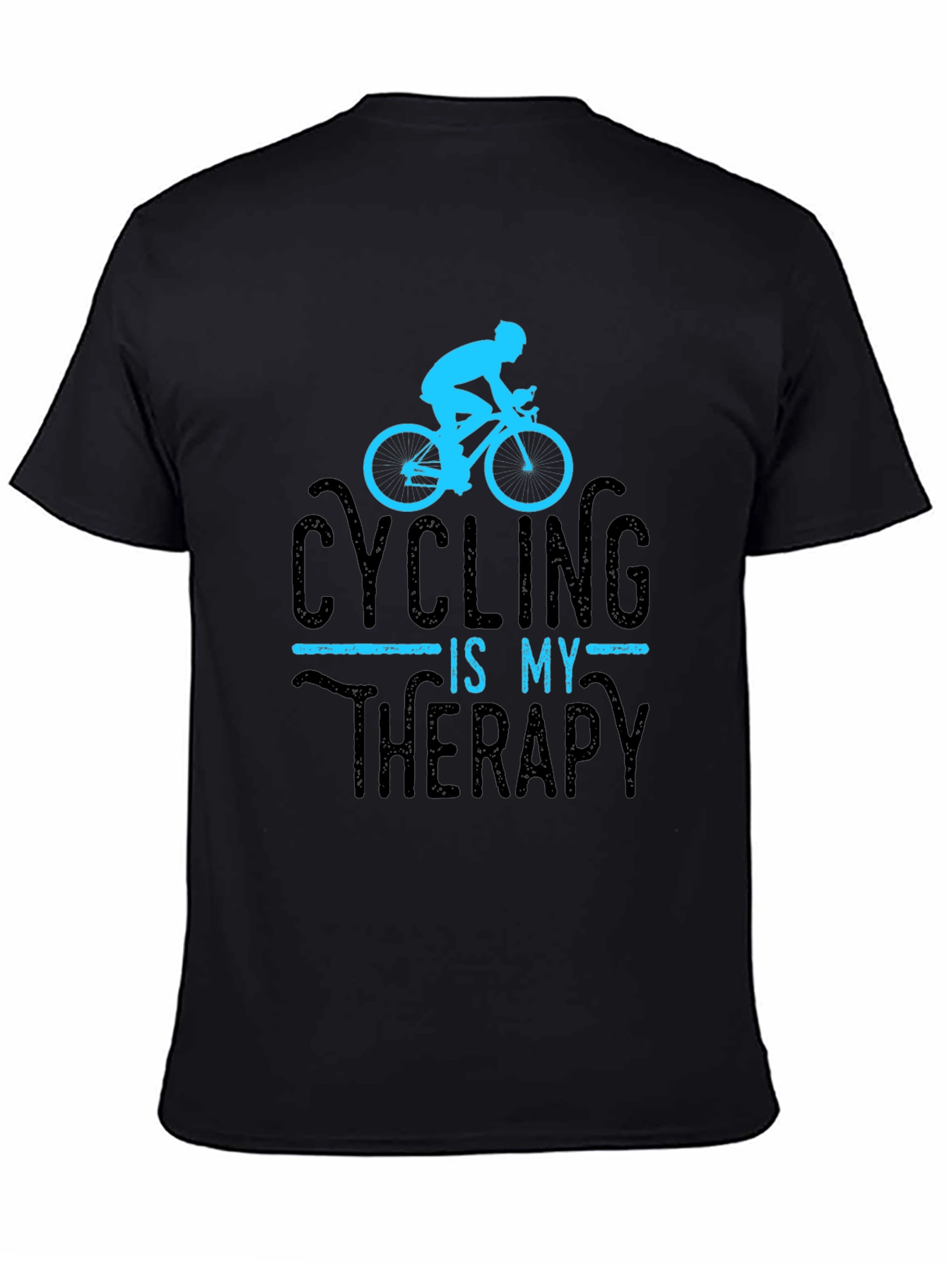 Cycling Is My Therapy T-Shirt - Black