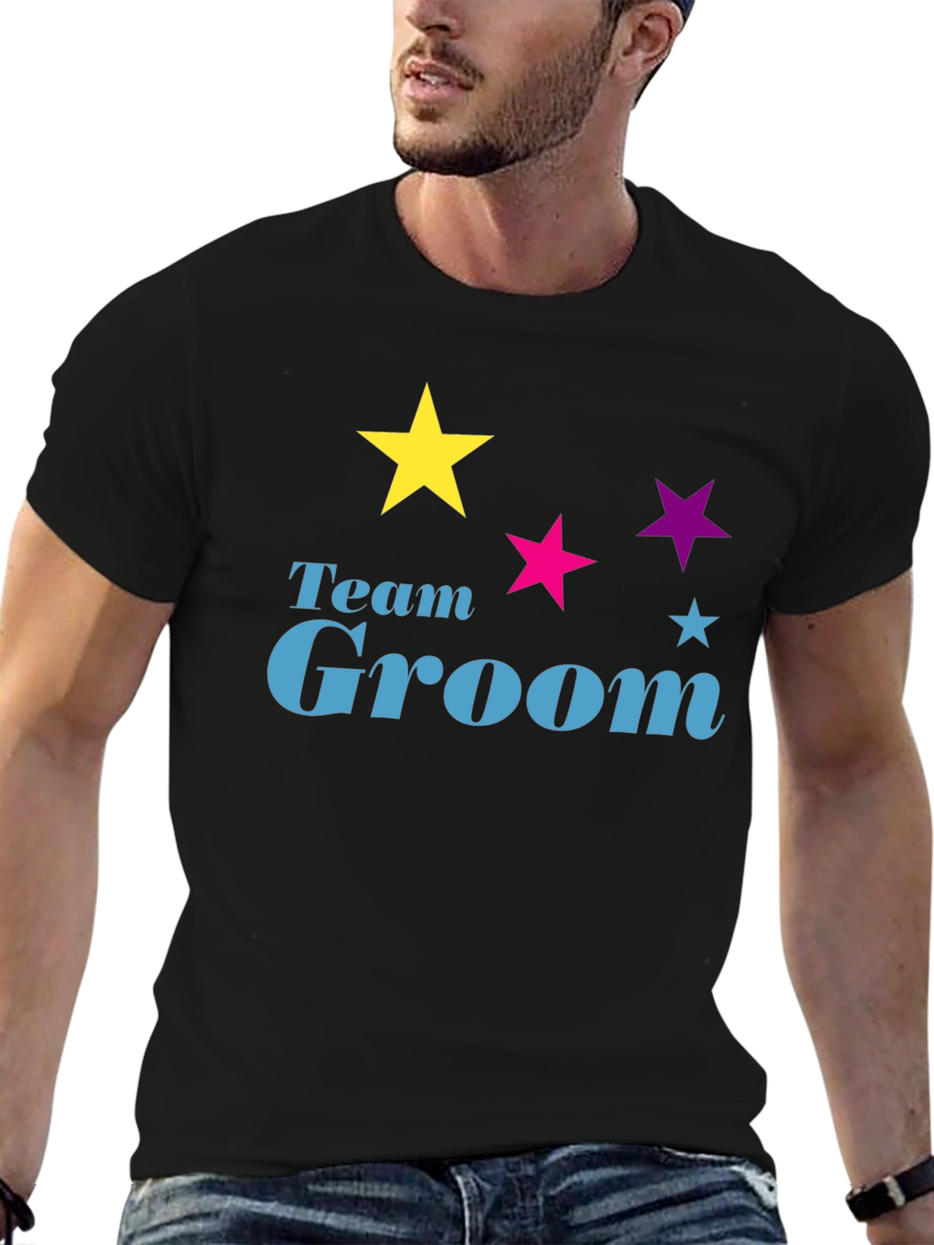 Team Groom Star Graphic T-Shirt