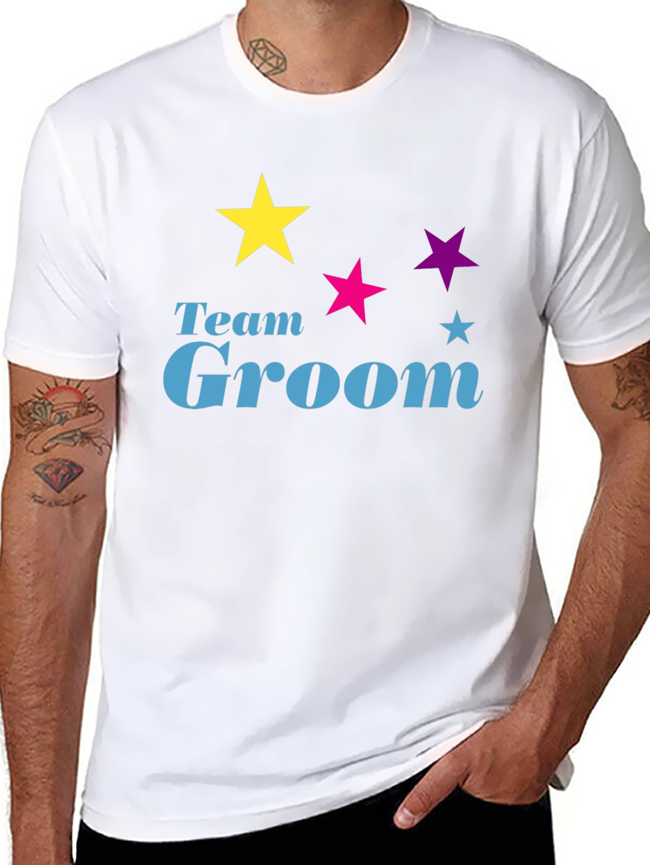 Team Groom Star Graphic T-Shirt