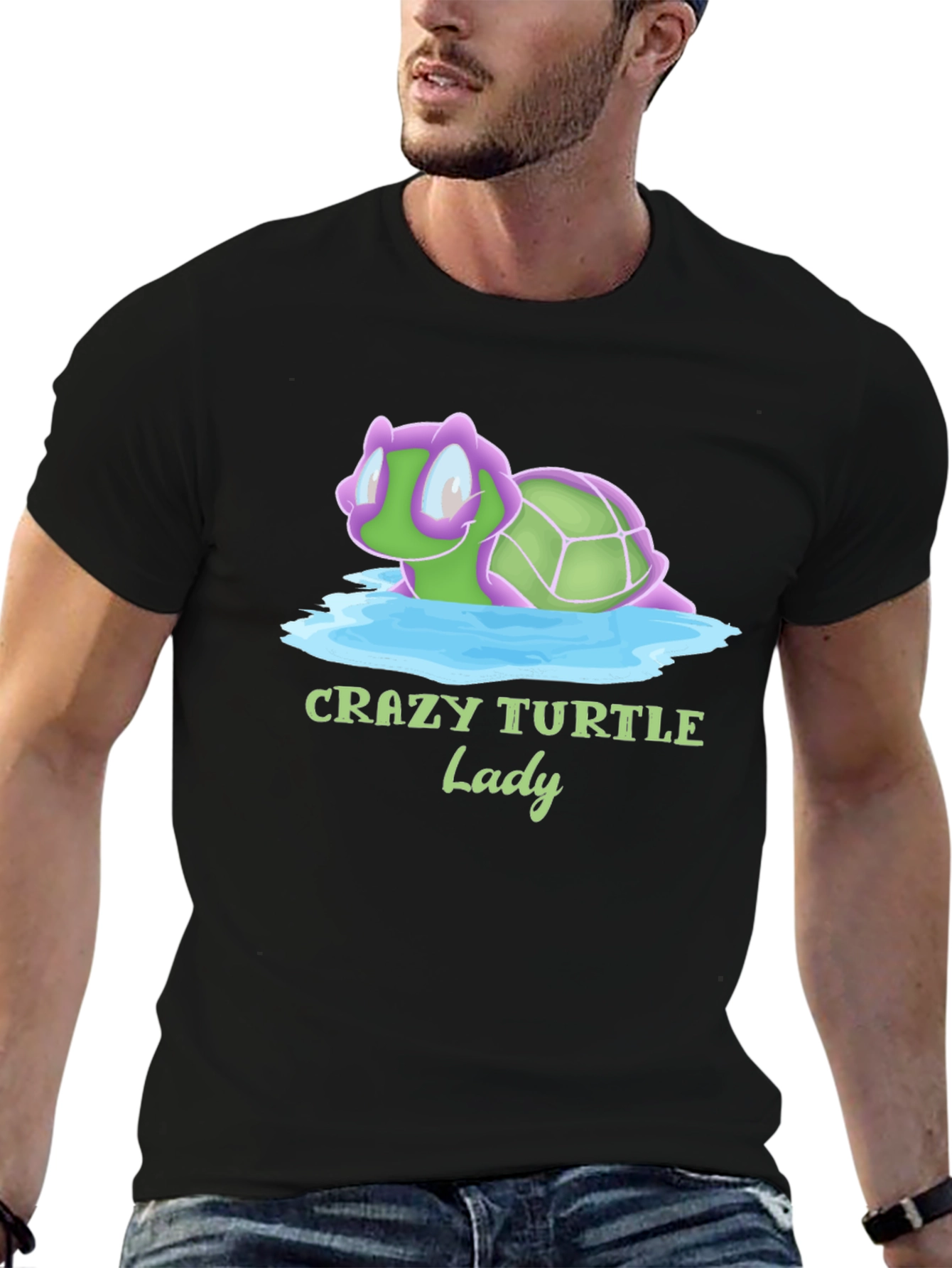 Crazy Turtle Lady Black T-Shirt