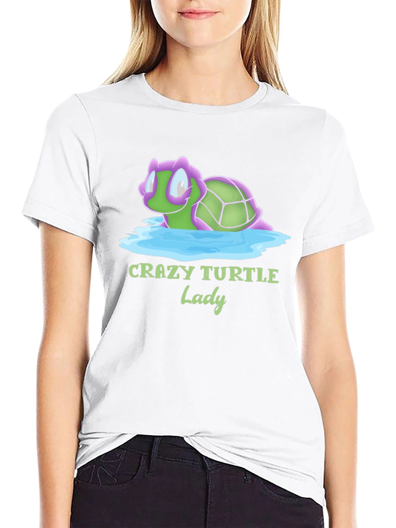 Crazy Turtle Lady Black T-Shirt