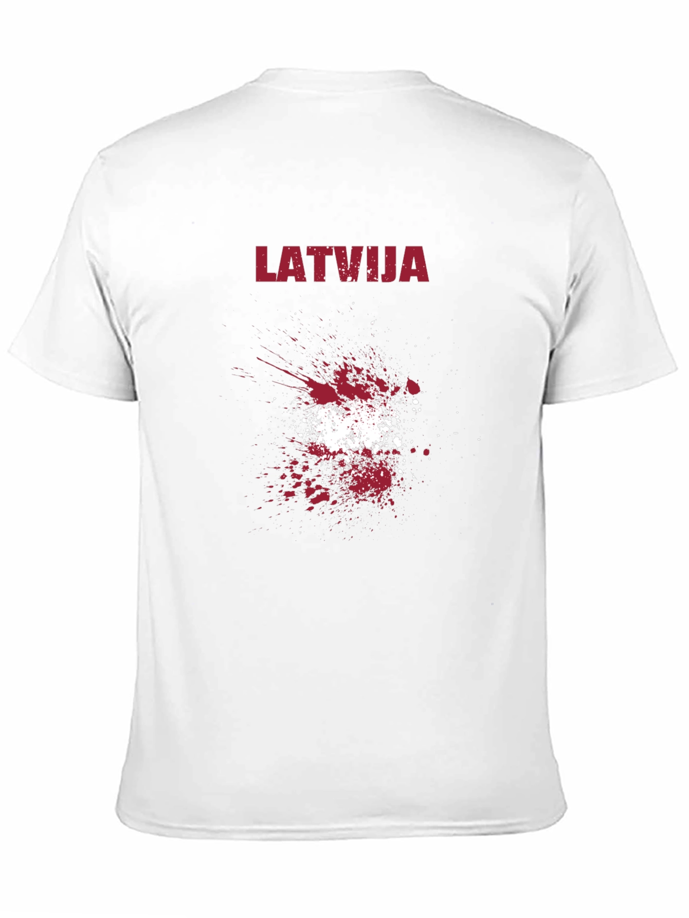 Latvia Flag Splatter Black T-Shirt