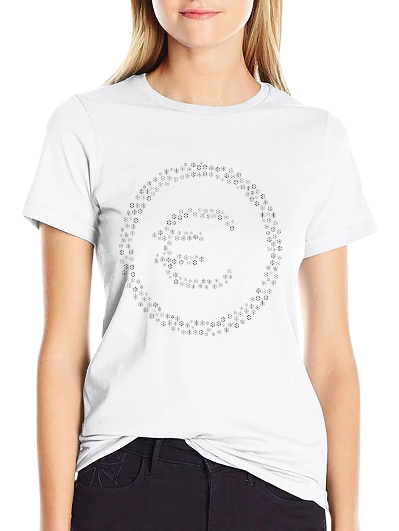 Abstract Circle Print Black T-Shirt for Men