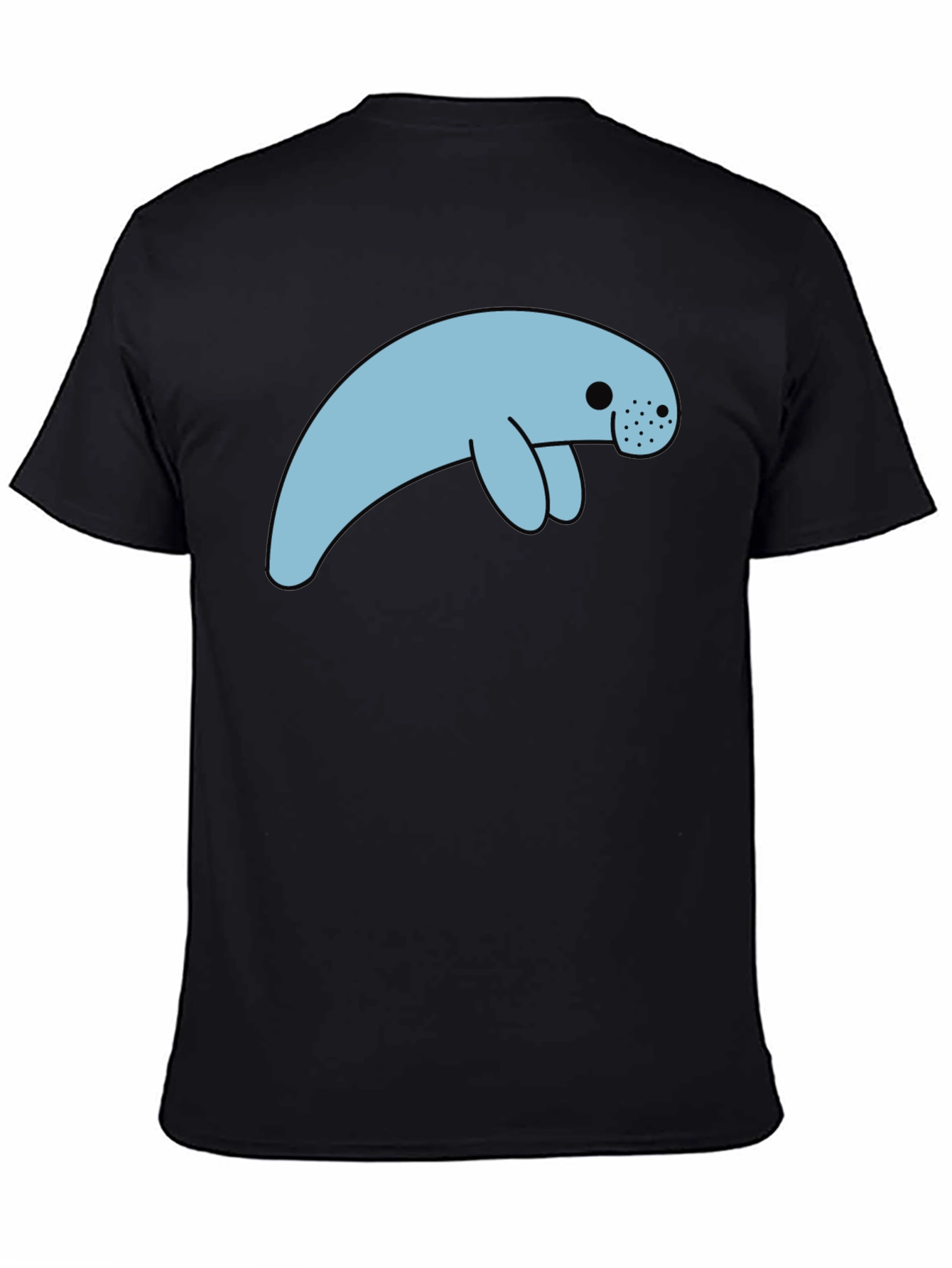 Manatee Graphic Tee - Black Cotton Blend