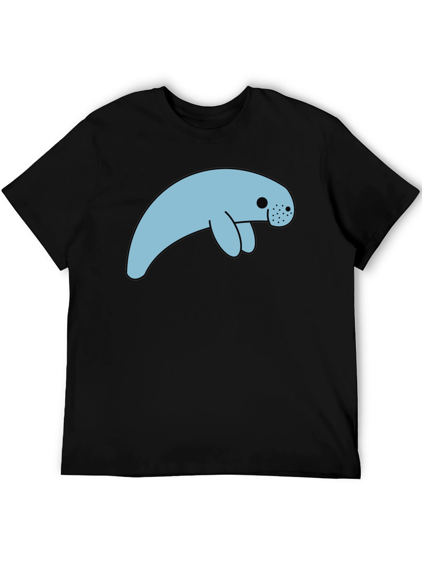 Manatee Graphic Tee - Black Cotton Blend