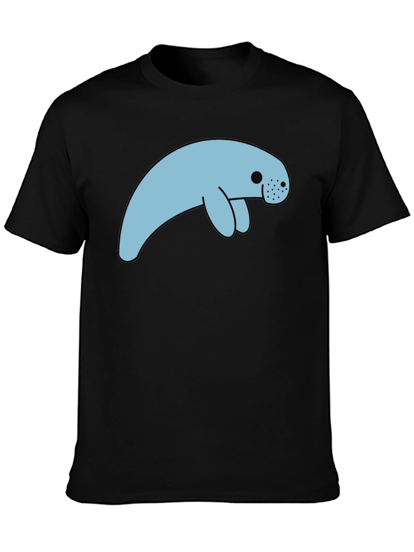 Manatee Graphic Tee - Black Cotton Blend