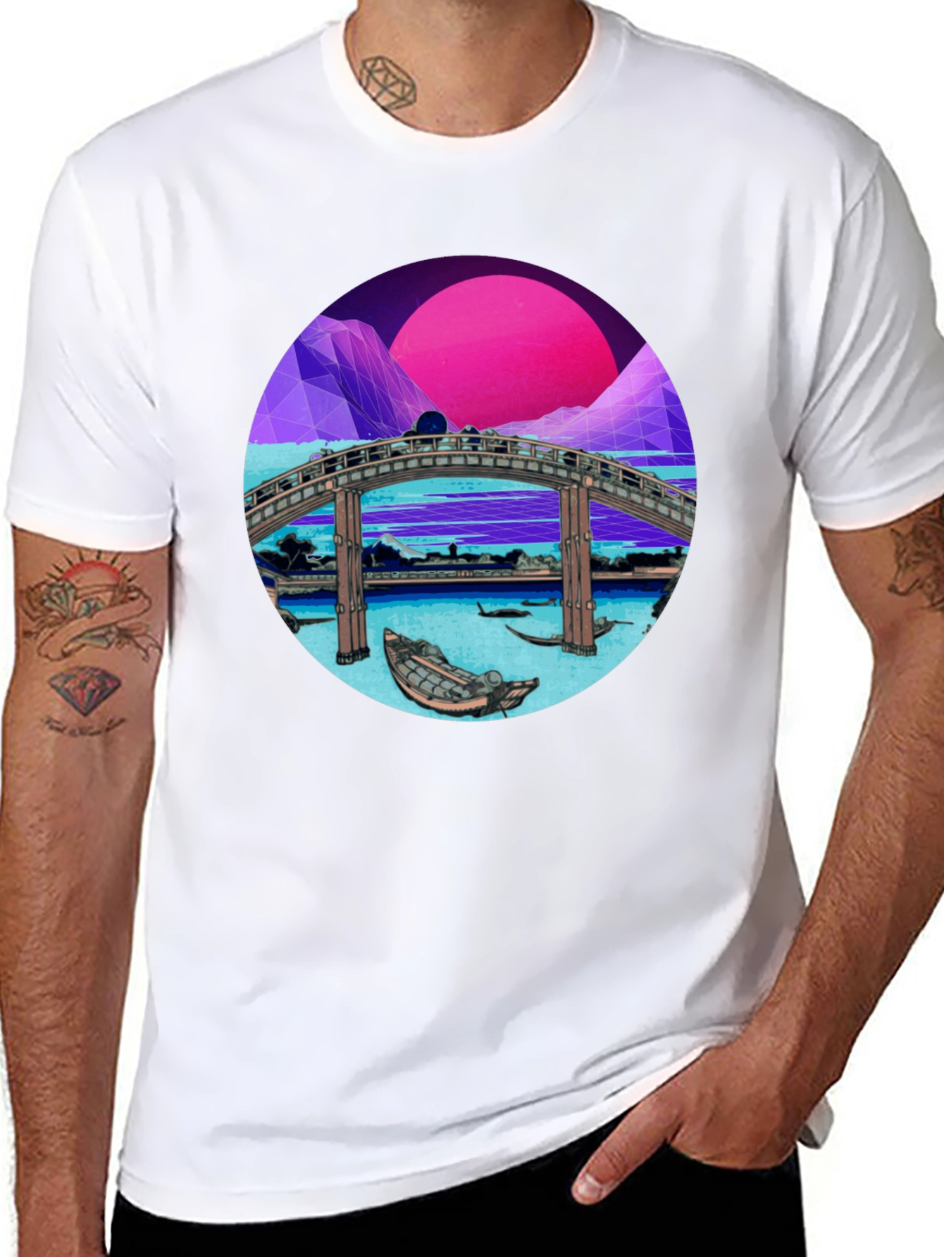 Retro Bridge Graphic Tee - Black T-Shirt