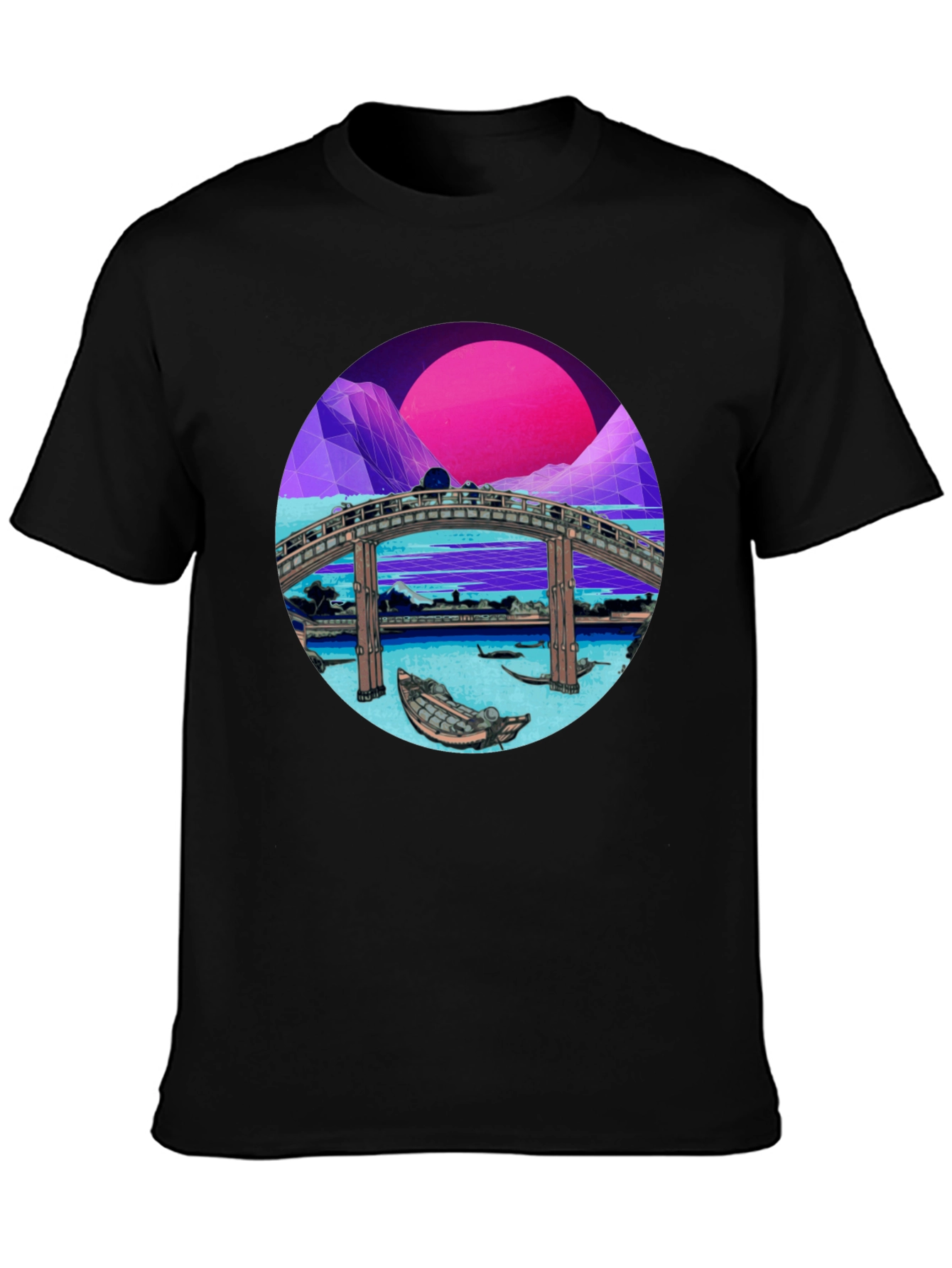 Retro Bridge Graphic Tee - Black T-Shirt
