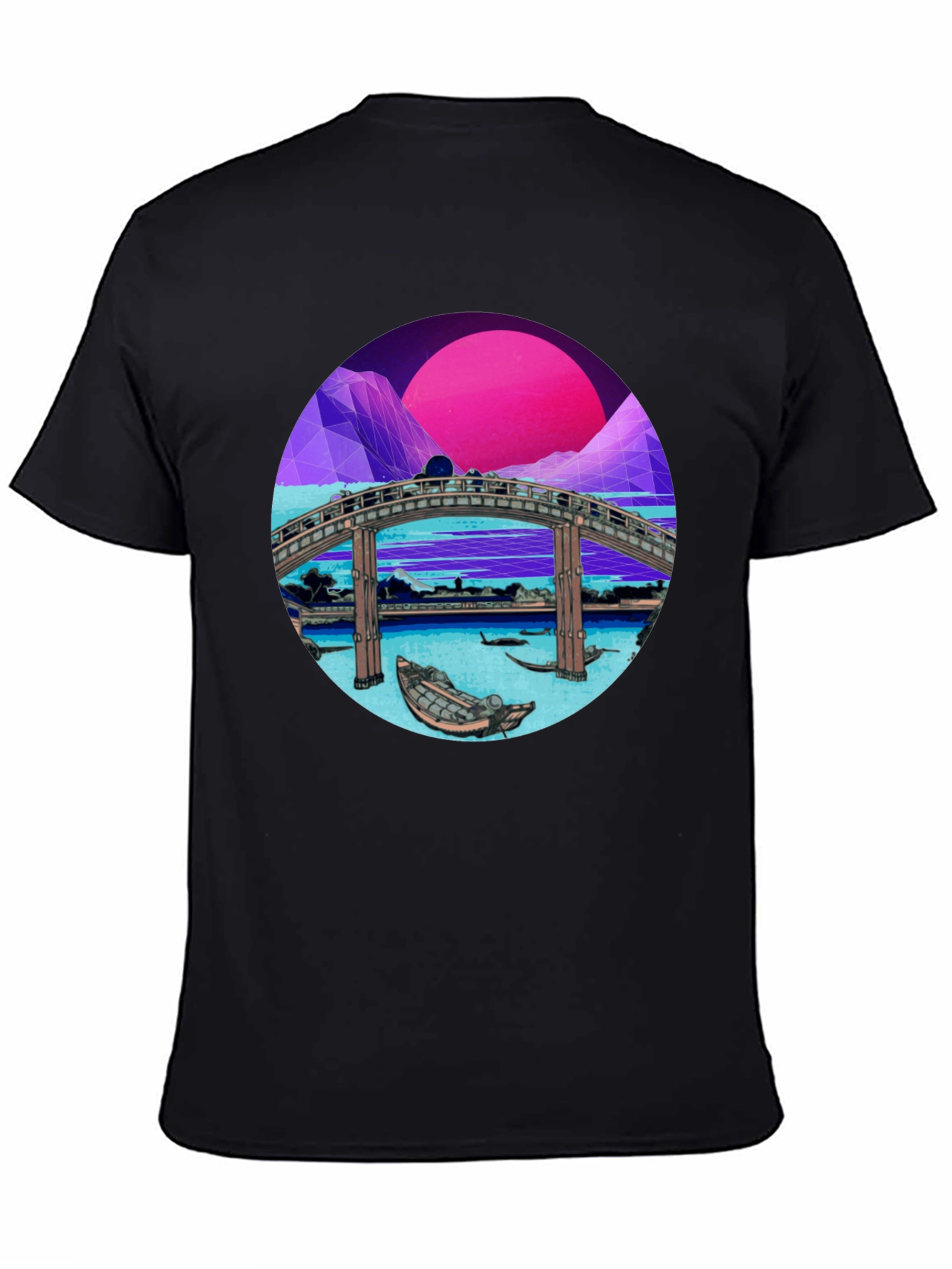Retro Bridge Graphic Tee - Black T-Shirt