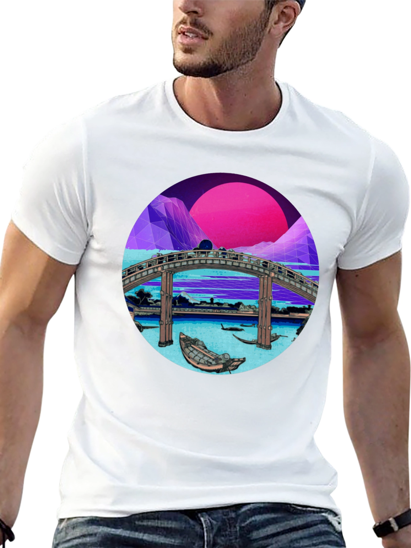 Retro Bridge Graphic Tee - Black T-Shirt