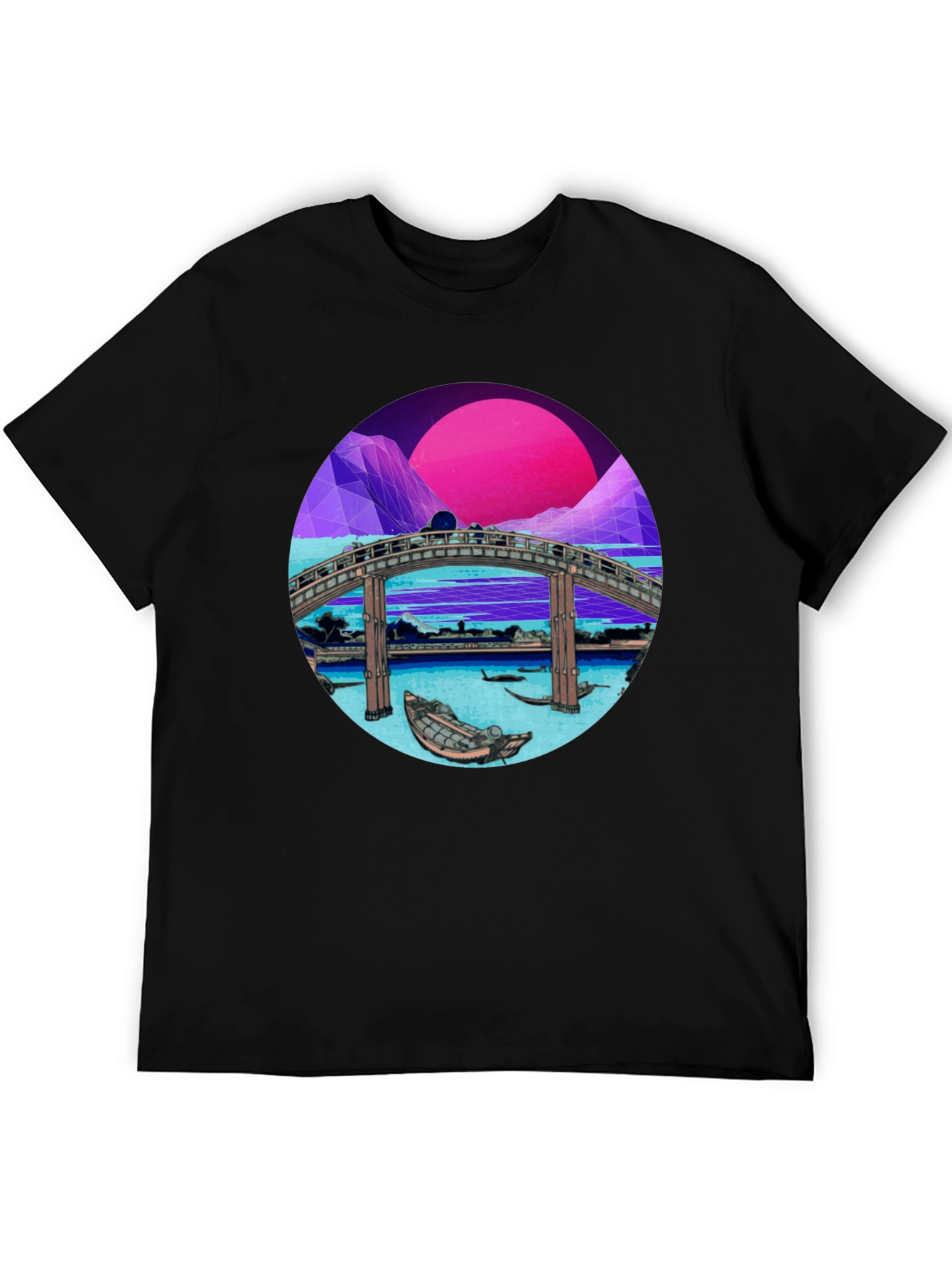 Retro Bridge Graphic Tee - Black T-Shirt