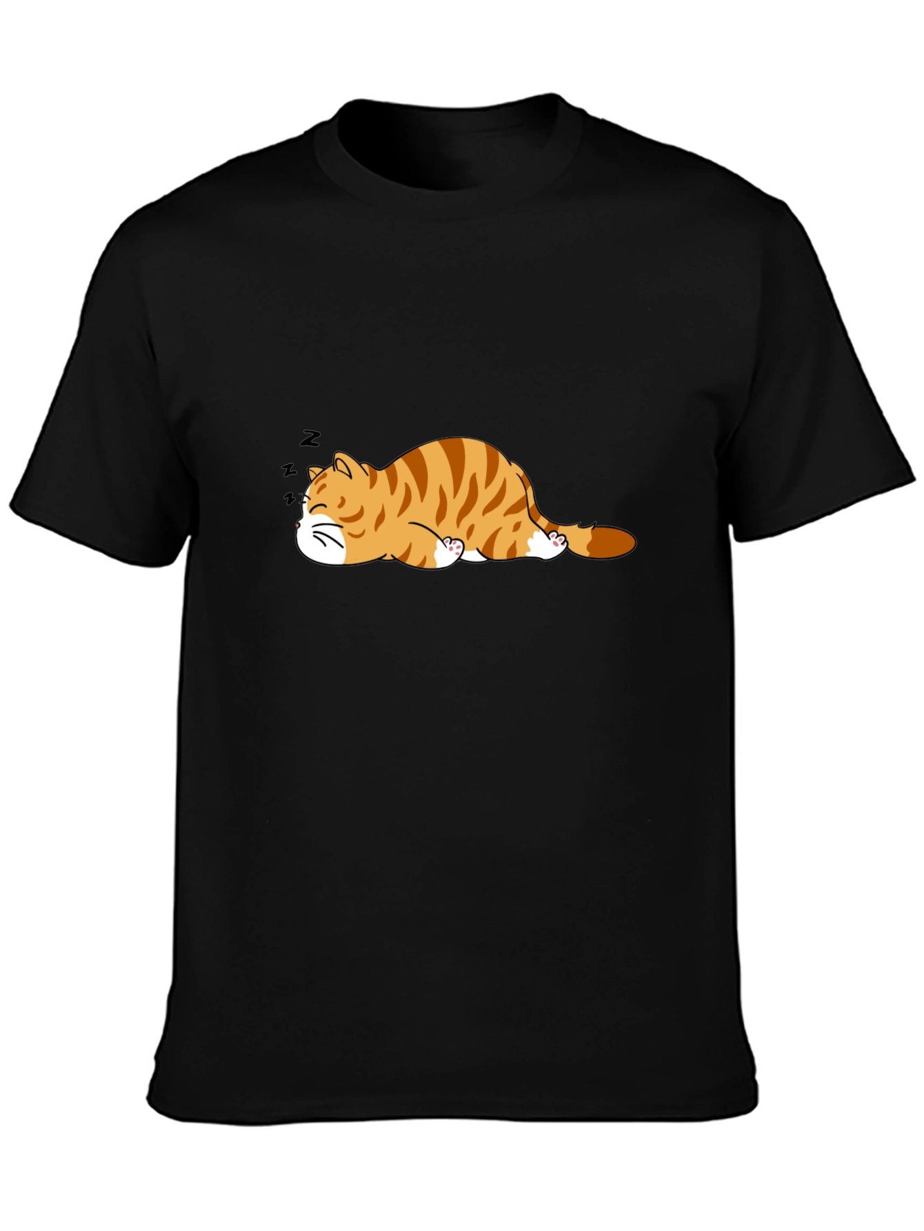 Sleeping Cat Graphic Tee - Mens Black T-Shirt