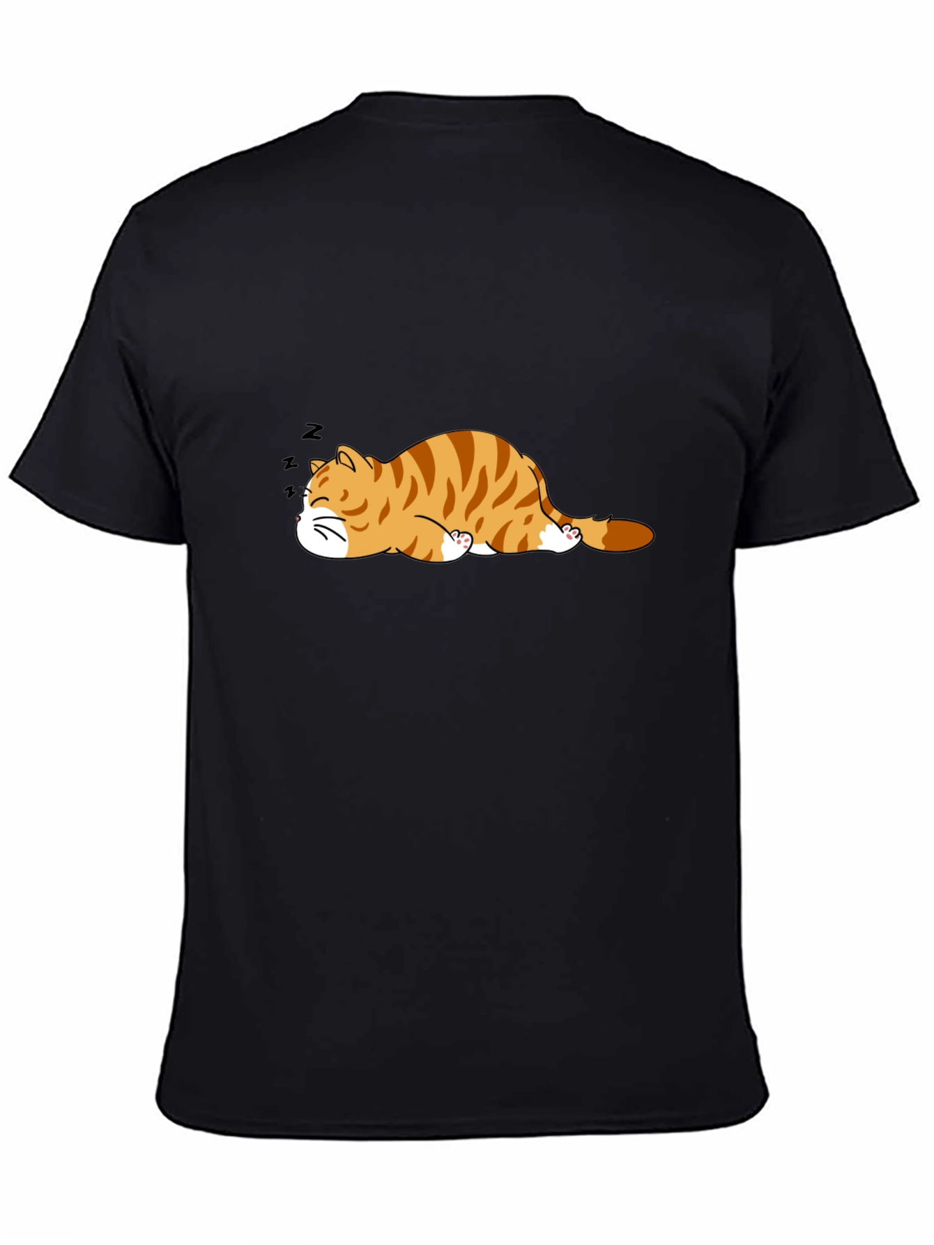 Sleeping Cat Graphic Tee - Mens Black T-Shirt
