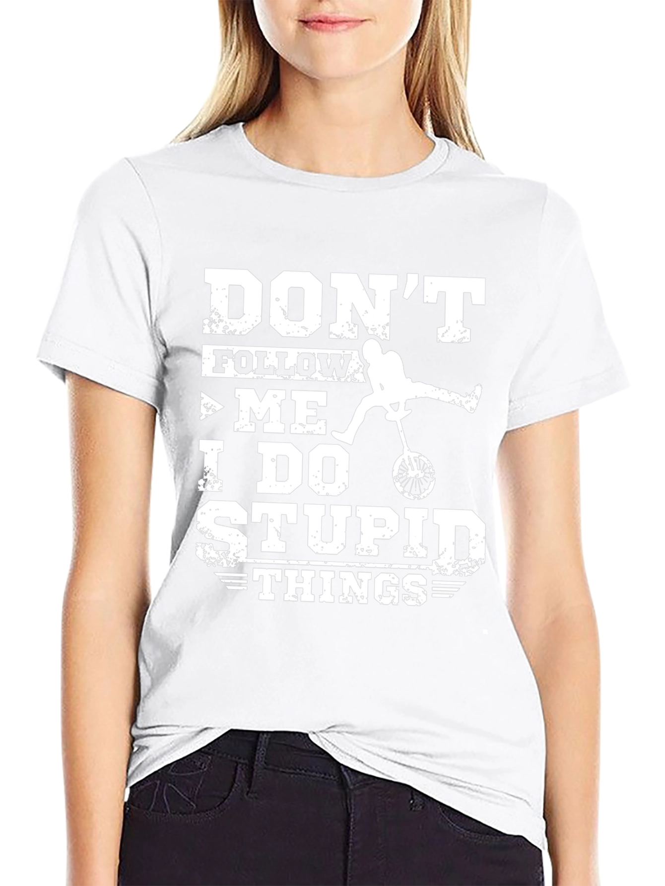 Dont Follow Me I Do Stupid Things Unicycle T-Shirt