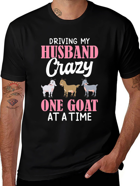 Driving My Husband Crazy Goat Graphic Tee