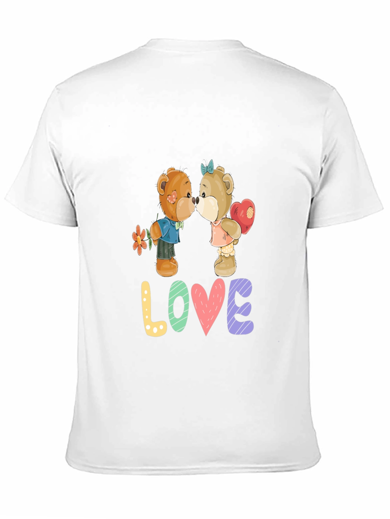 Love Teddy Bear Graphic T-Shirt - Black